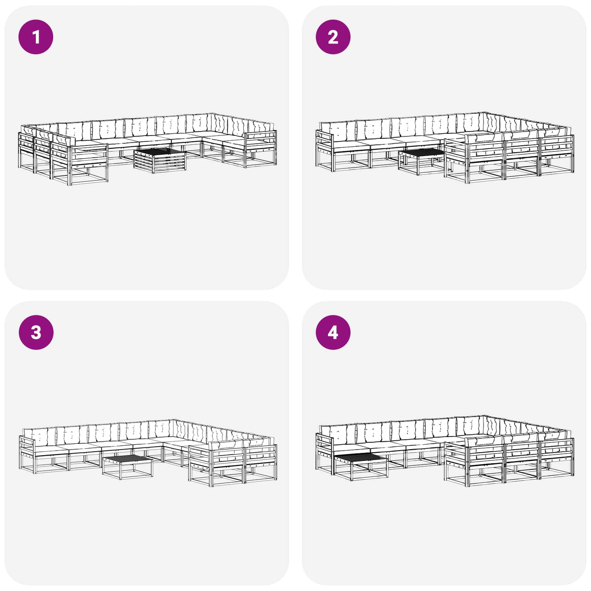 Set vanjskih sofa s jastukom 11 pcs Bijela i bež