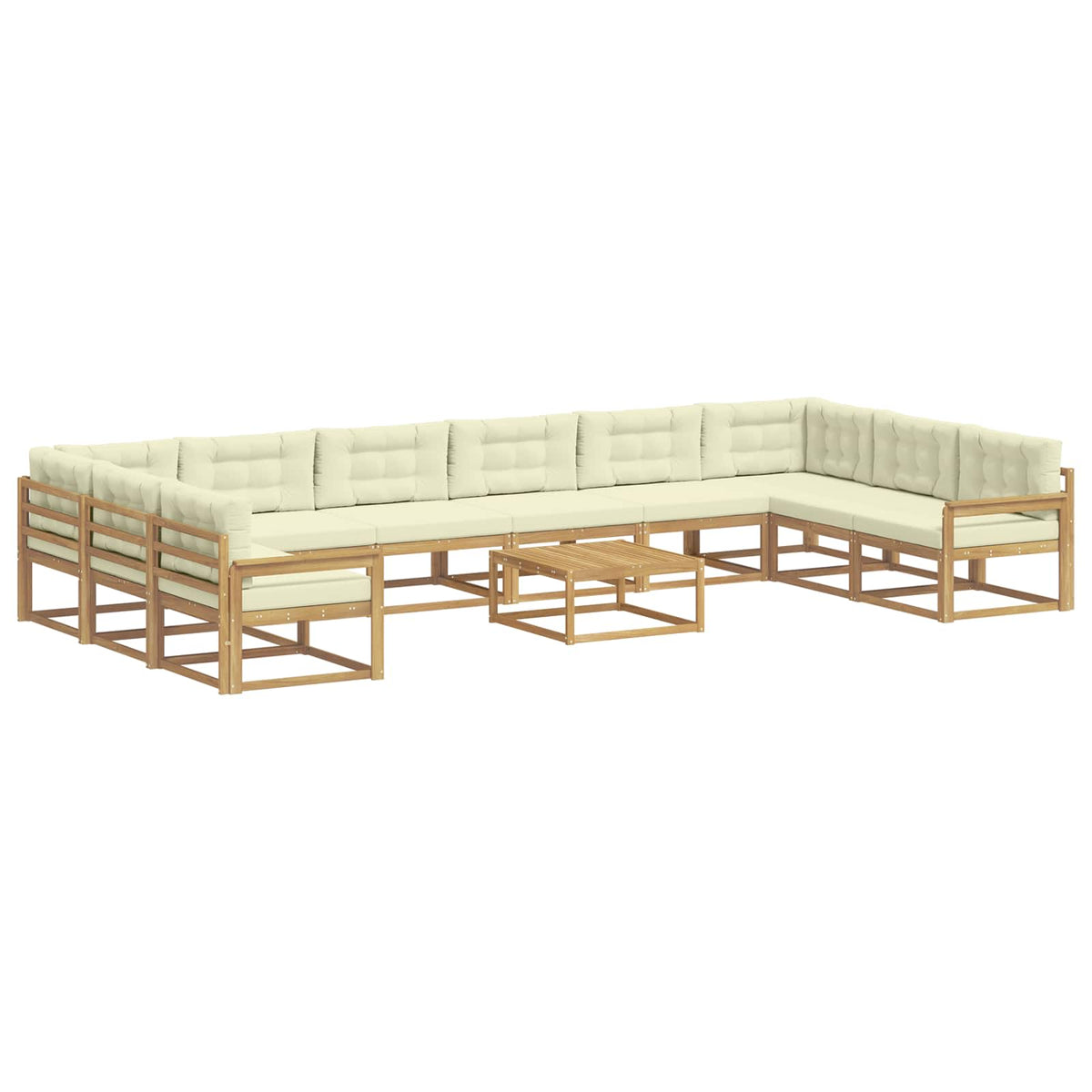 Set vanjskih sofa s jastukom 11 pcs Bijela i krem
