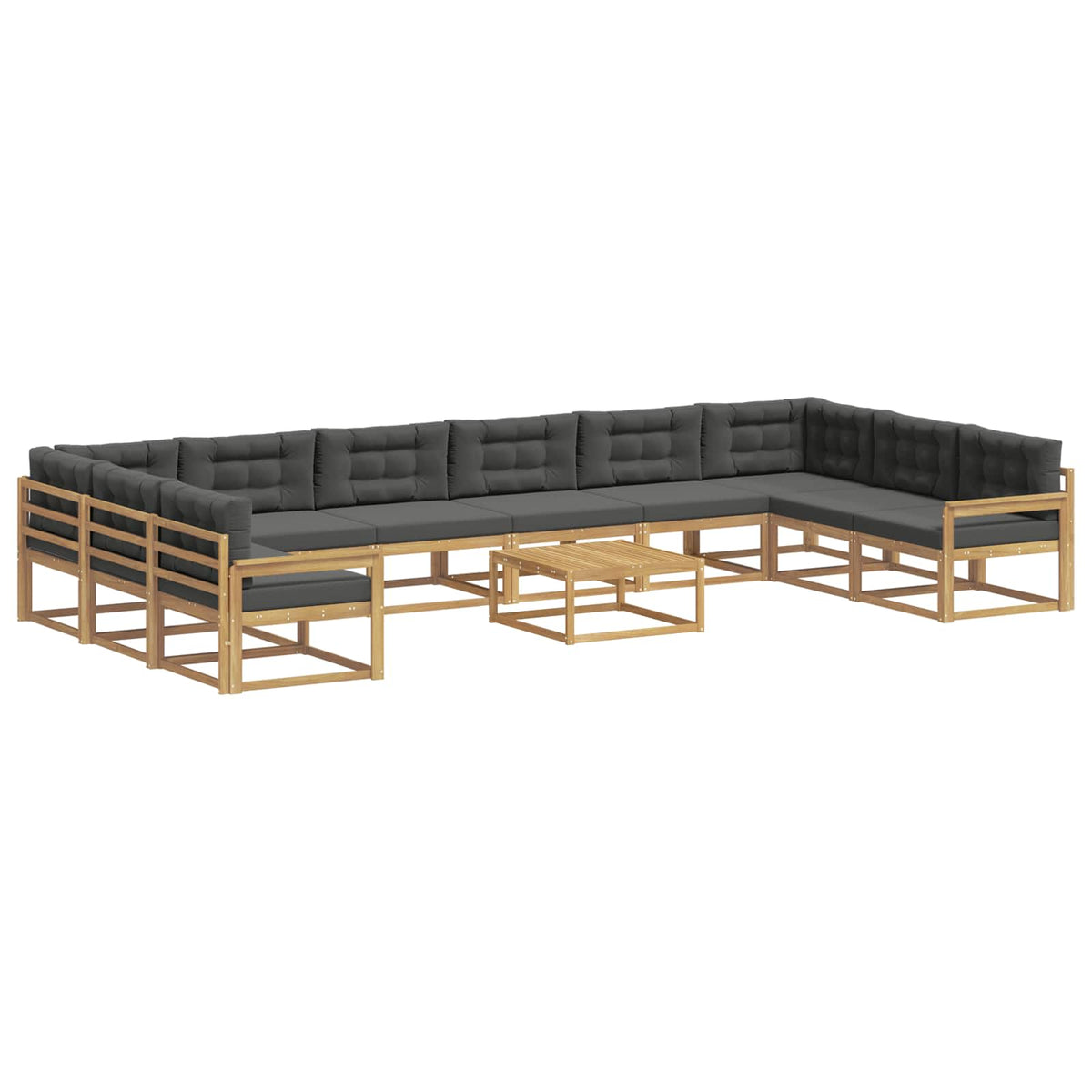 Set vanjskih sofa s jastukom 11 pcs Bijela i antracit