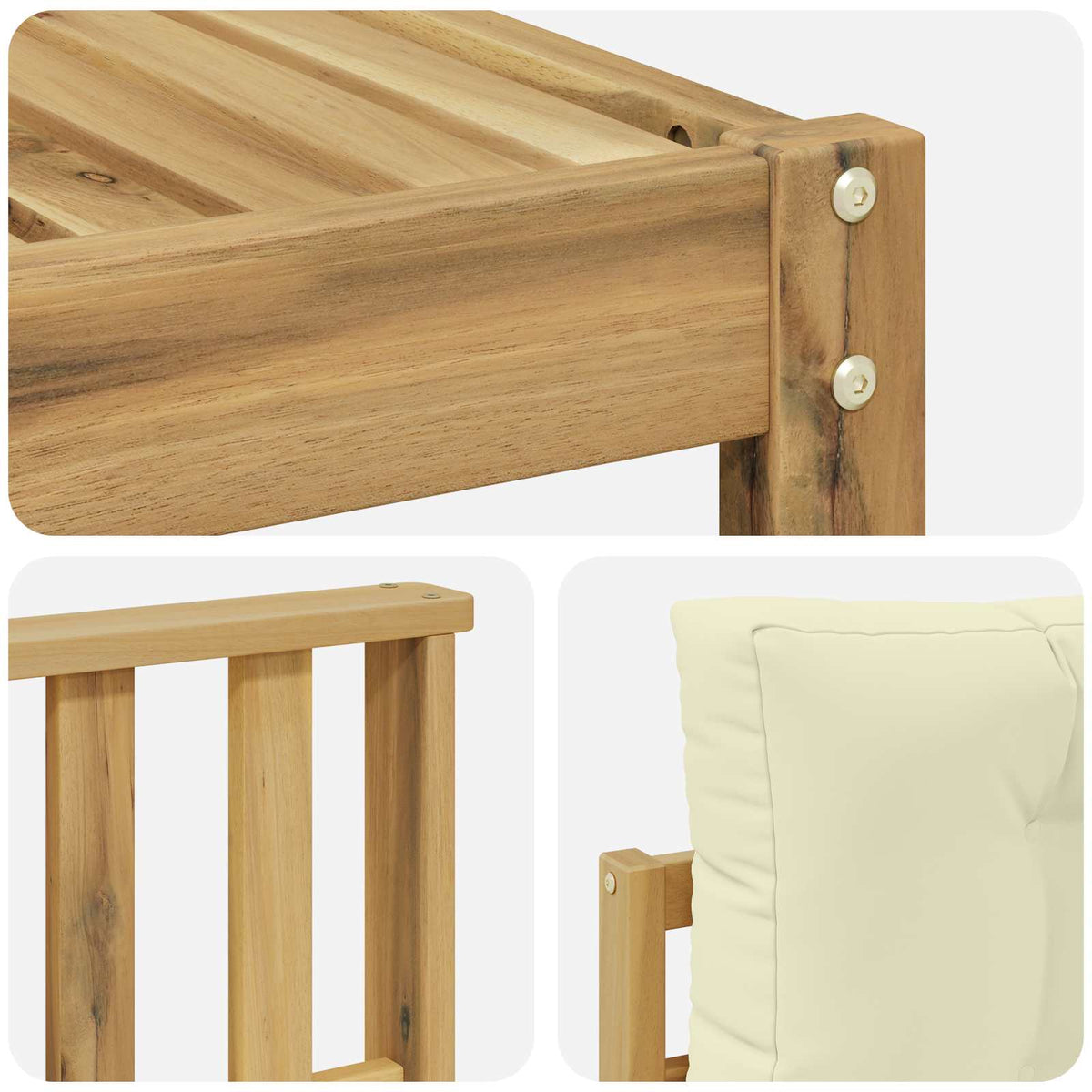 Set vanjskih sofa s jastukom 11 pcs Bijela i krem