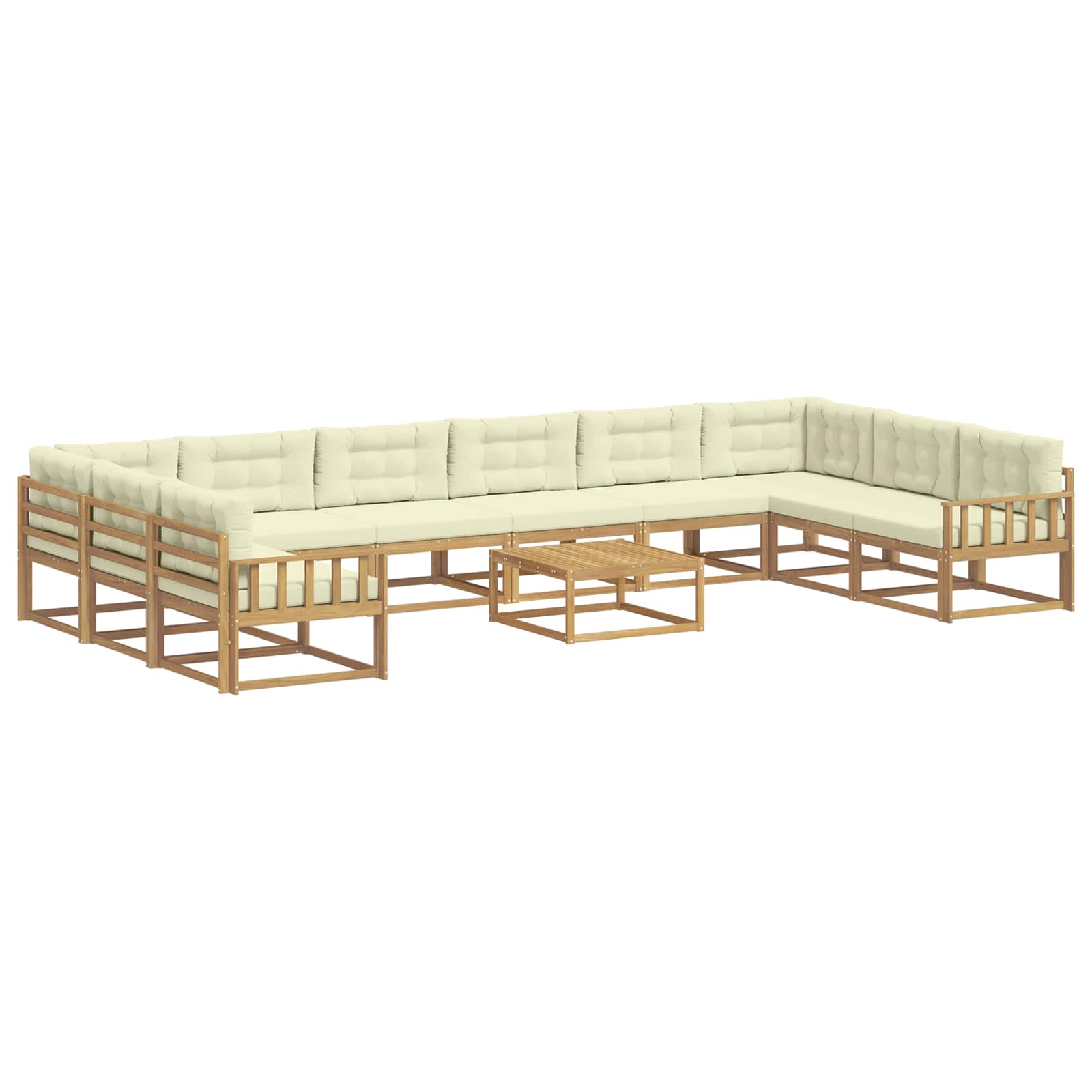 Set vanjskih sofa s jastukom 11 pcs Bijela i krem