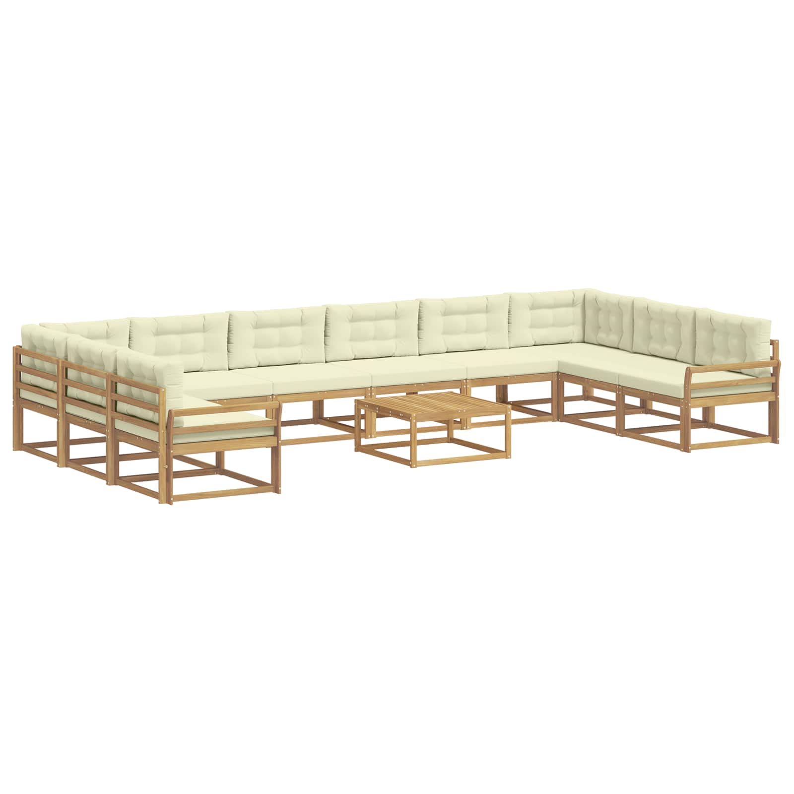 Set vanjskih sofa s jastukom 11 pcs Bijela i krem