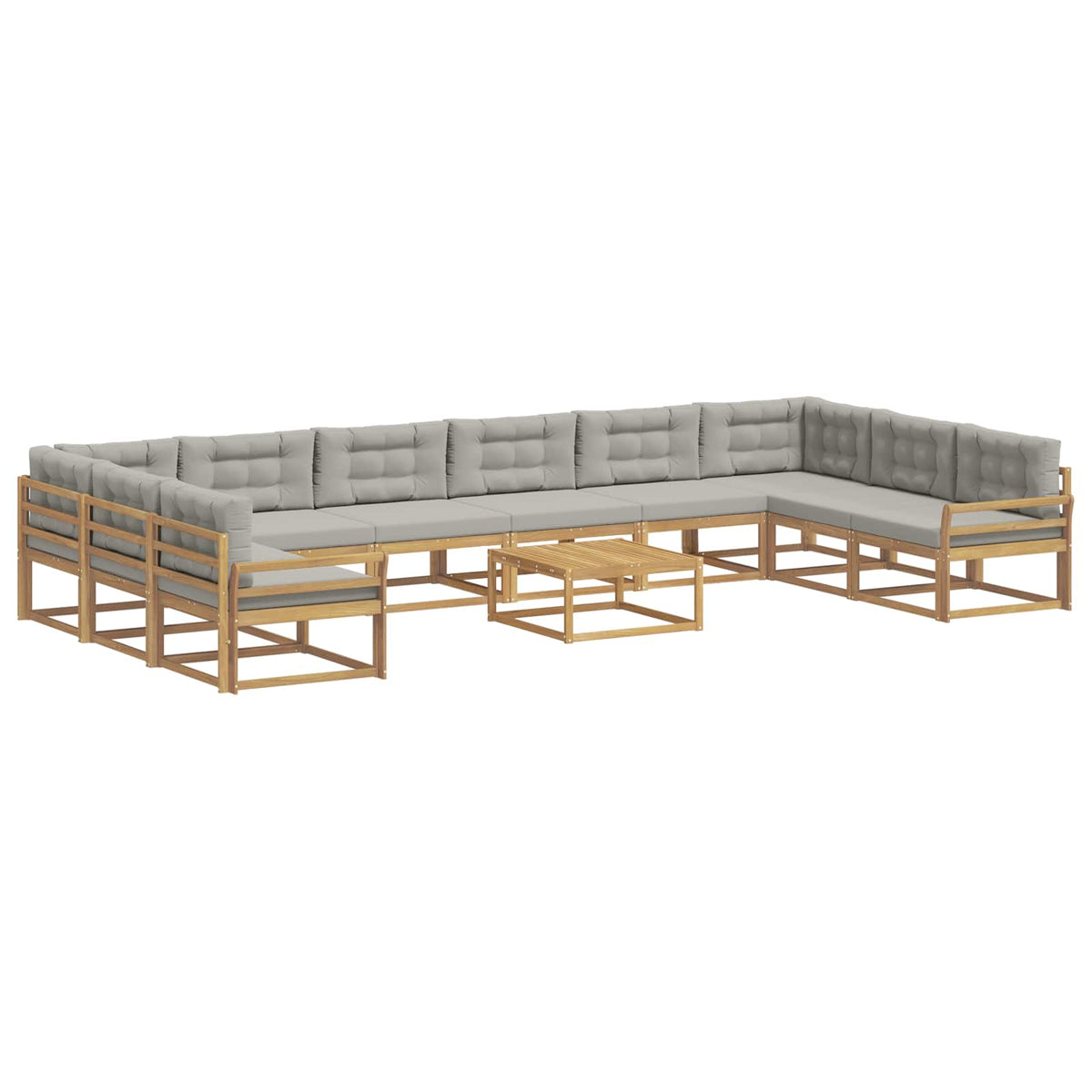 Set vanjskih sofa s jastukom 11 pcs Bijela i svjetlosiva