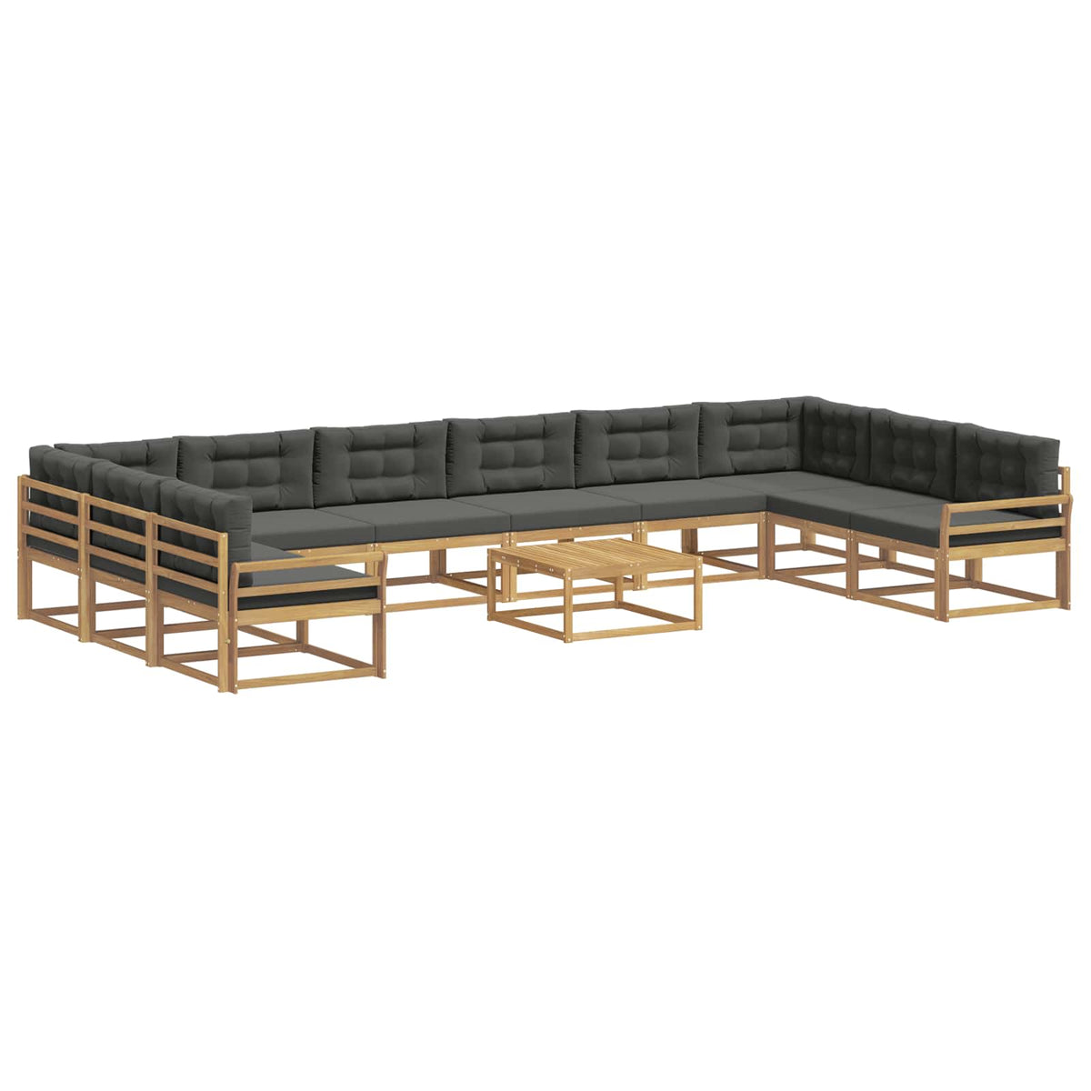Set vanjskih sofa s jastukom 11 pcs Bijela i antracit
