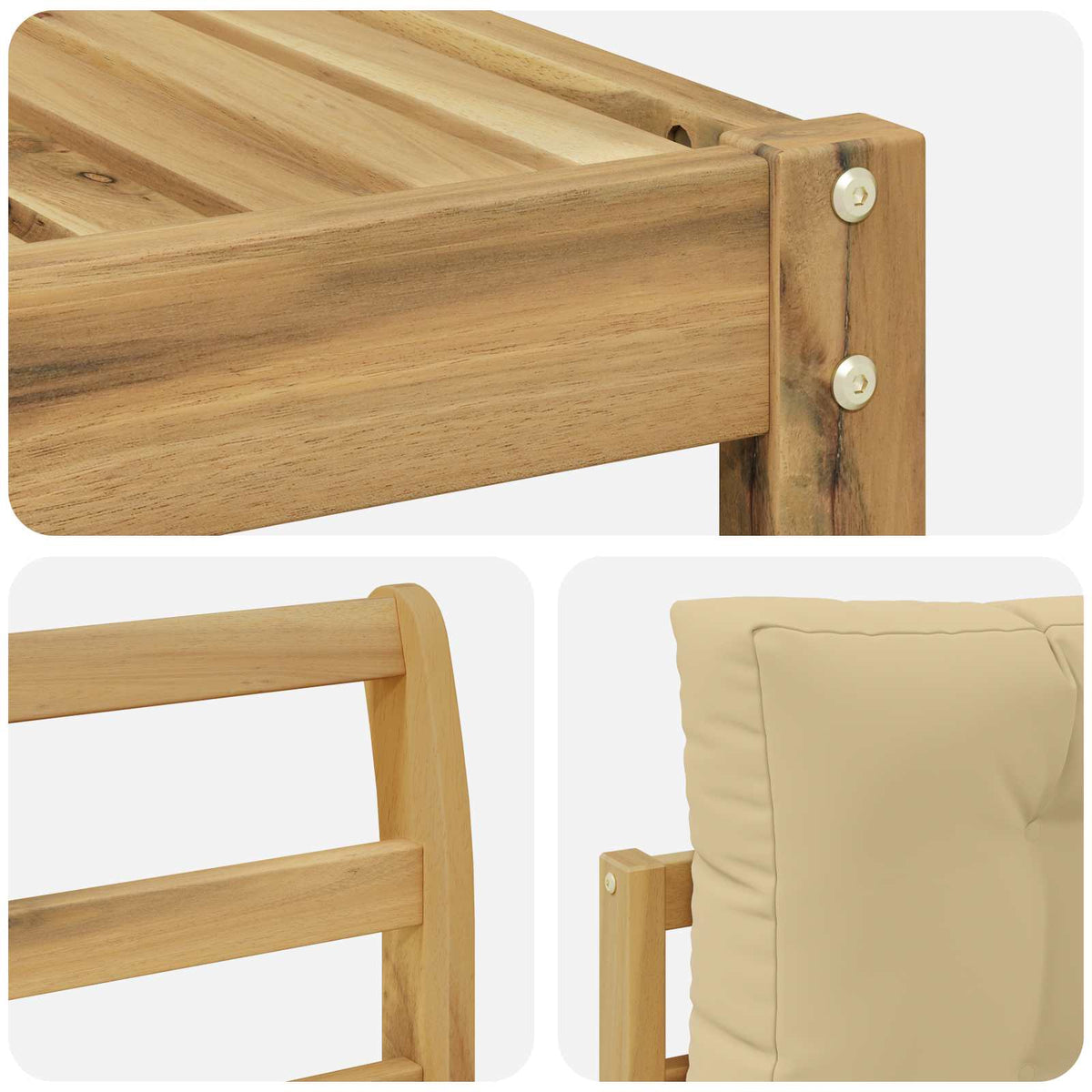 Set vanjskih sofa s jastukom 11 pcs Bijela i bež