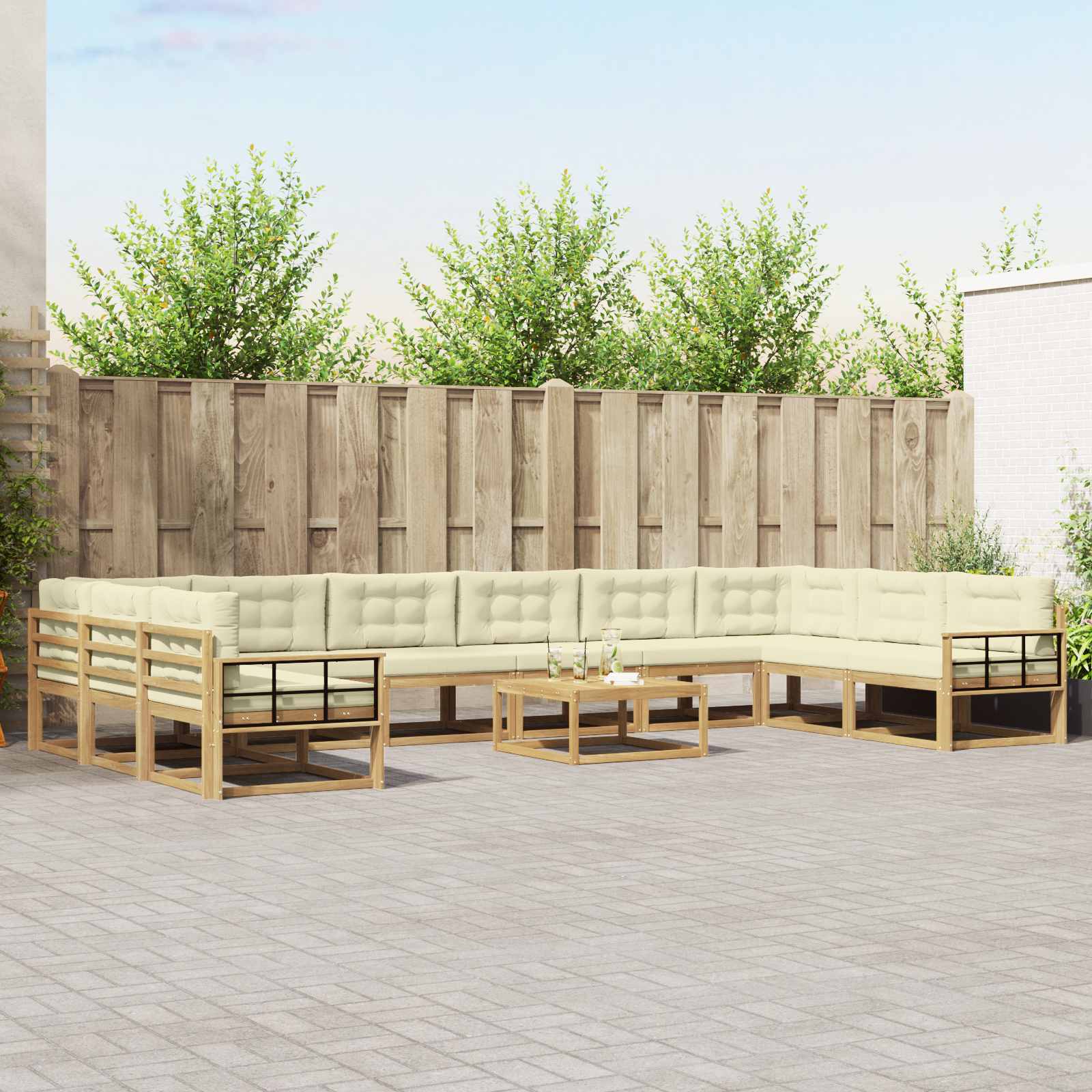 Set vanjskih sofa 11 kom. Bijela i krem