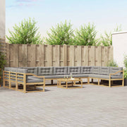 Set vanjskih sofa 11 kom. Bijela i svjetlosiva