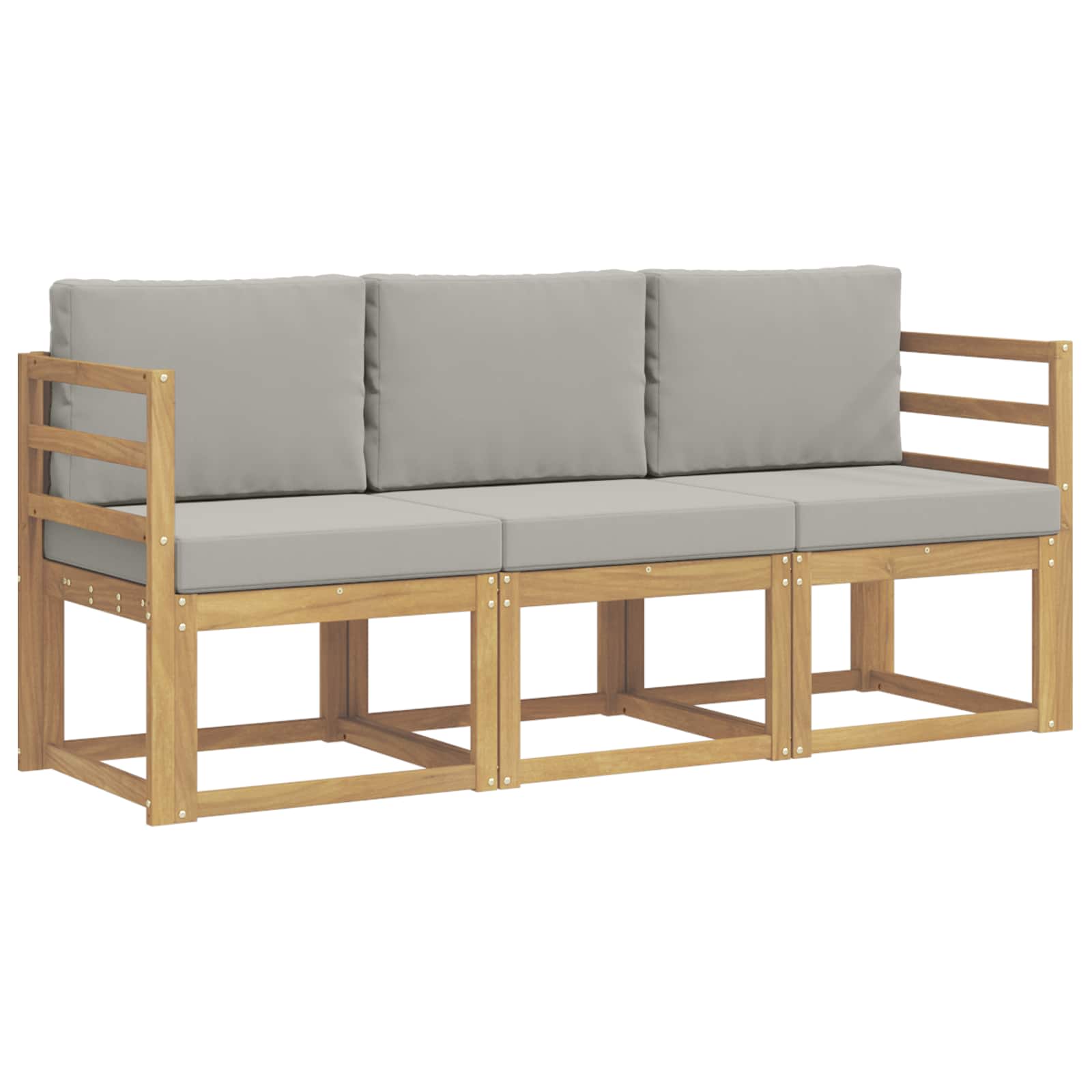 Set vanjskih sofa 3 pcs Bijela i svjetlosiva 185,5 x 63 x 73 cm