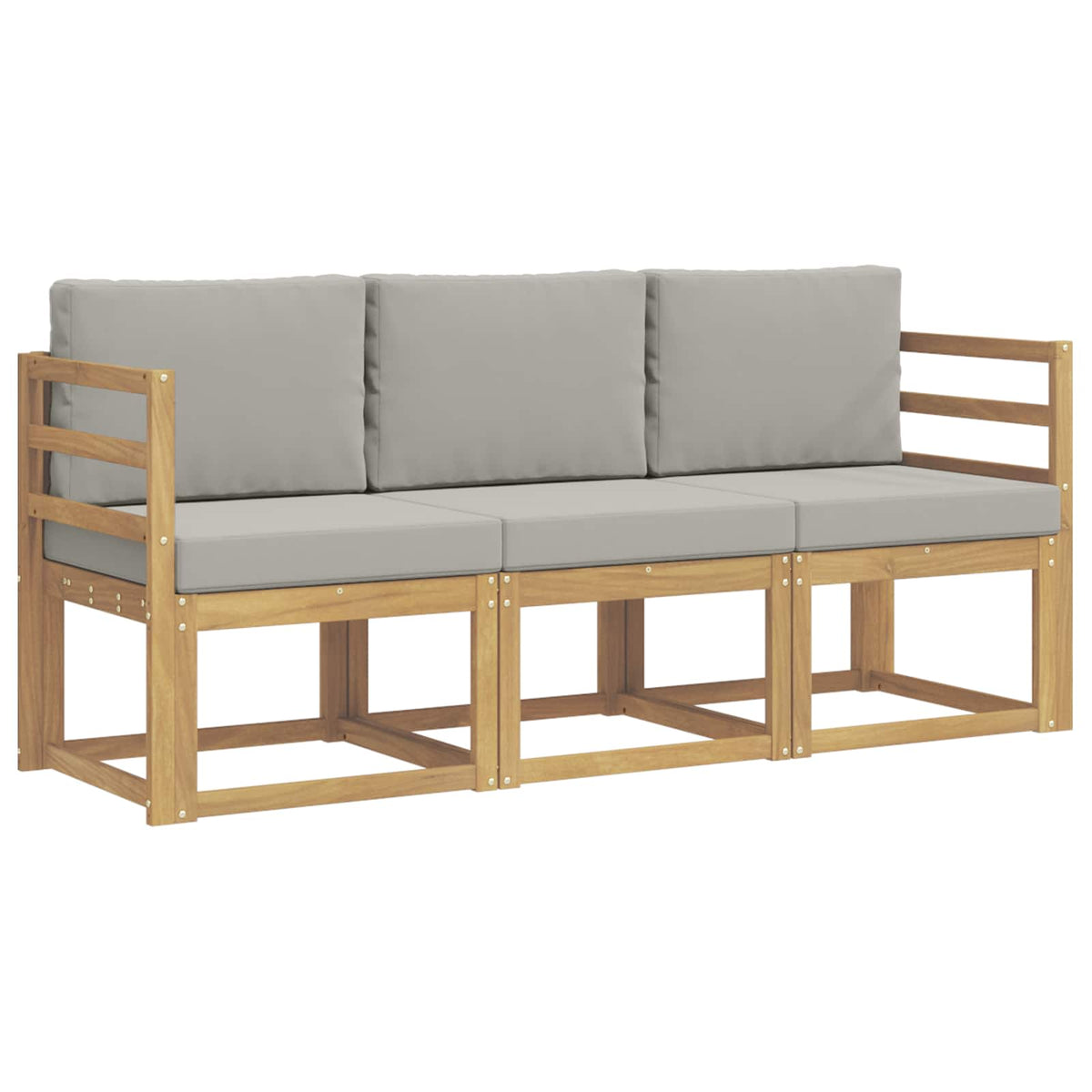 Set vanjskih sofa 3 pcs Bijela i svjetlosiva 185,5 x 63 x 73 cm