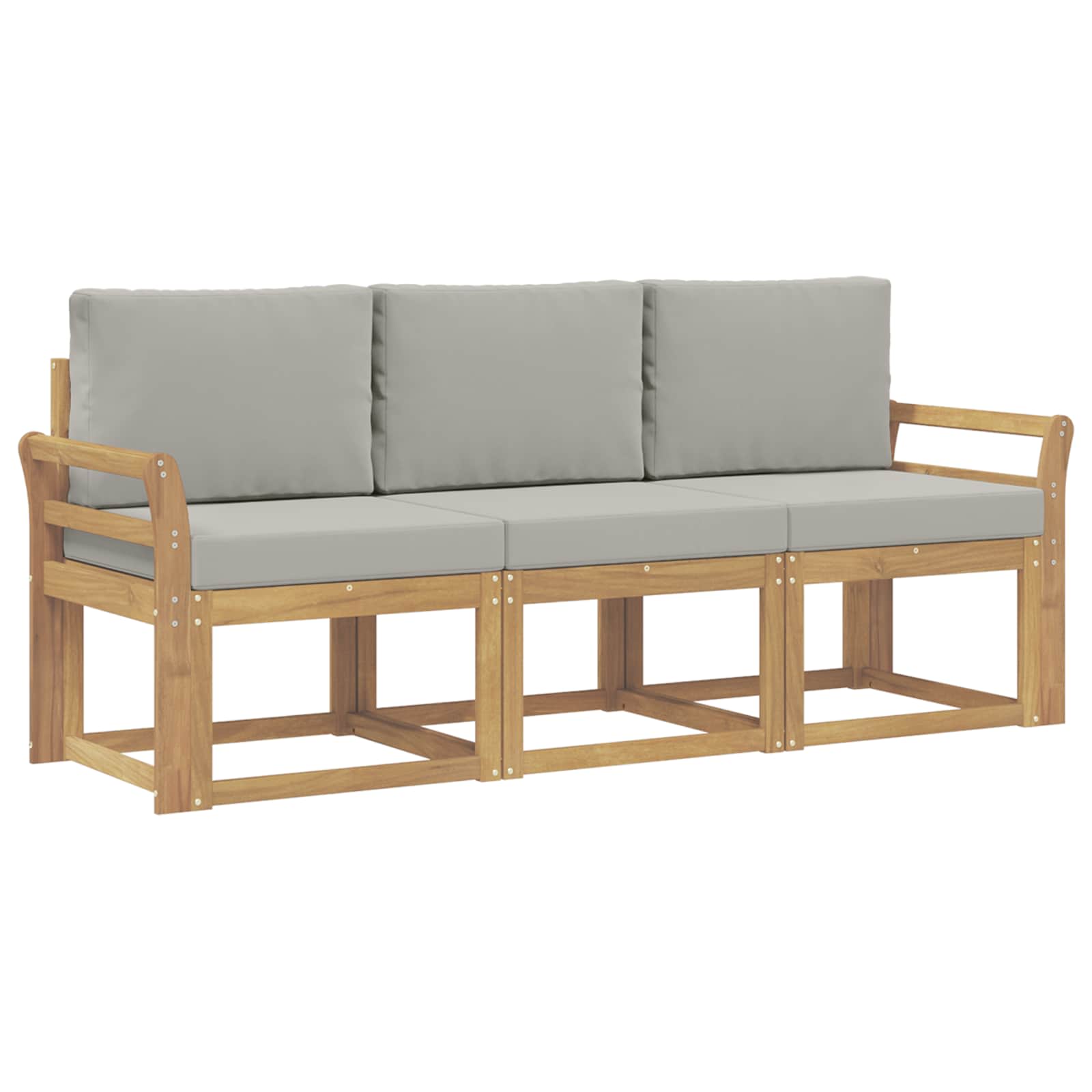 Set vanjskih sofa 3 pcs Bijela i svjetlosiva 194 x 63 x 73 cm