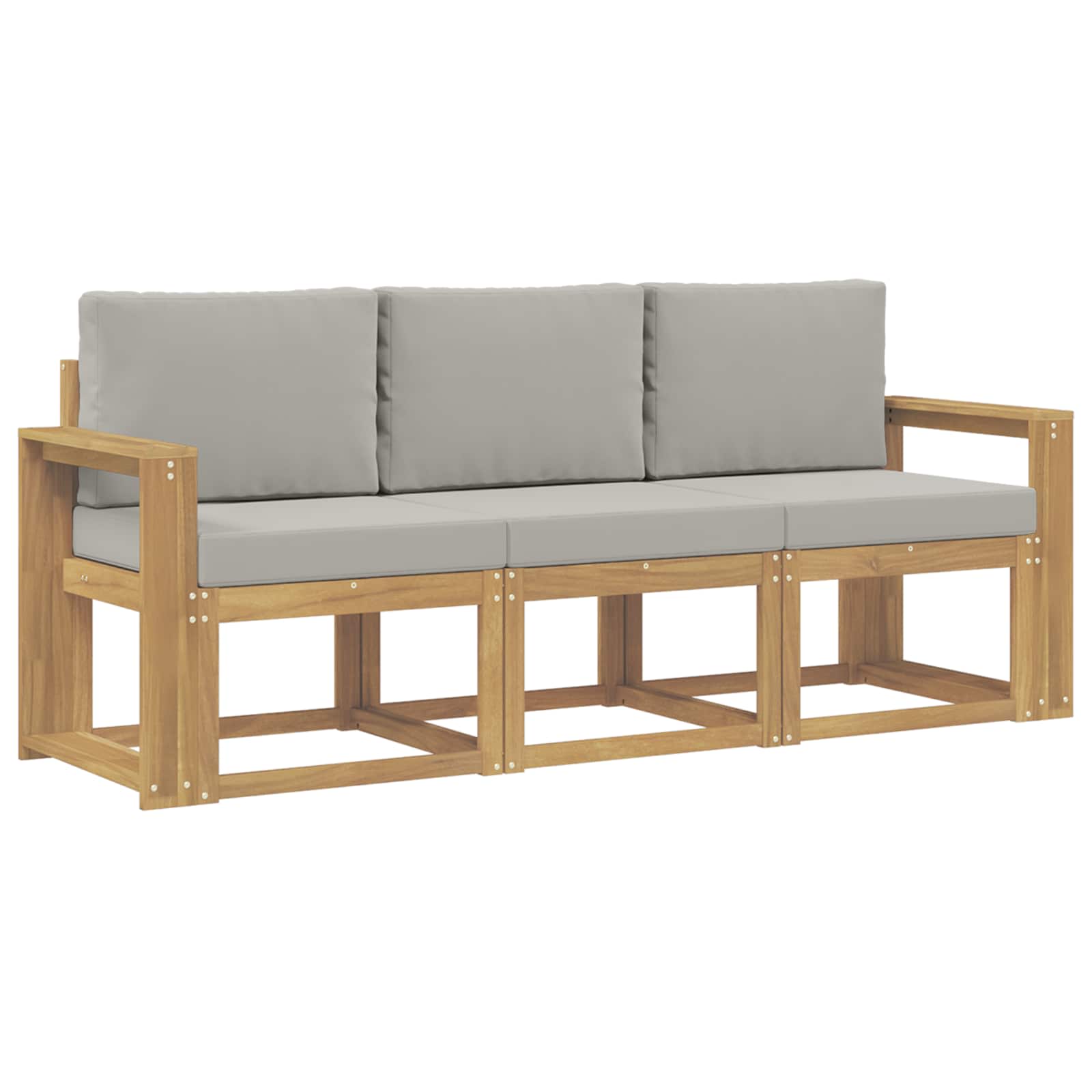 Set vanjskih sofa 3 pcs Bijela i svjetlosiva 197,5 x 63 x 73 cm