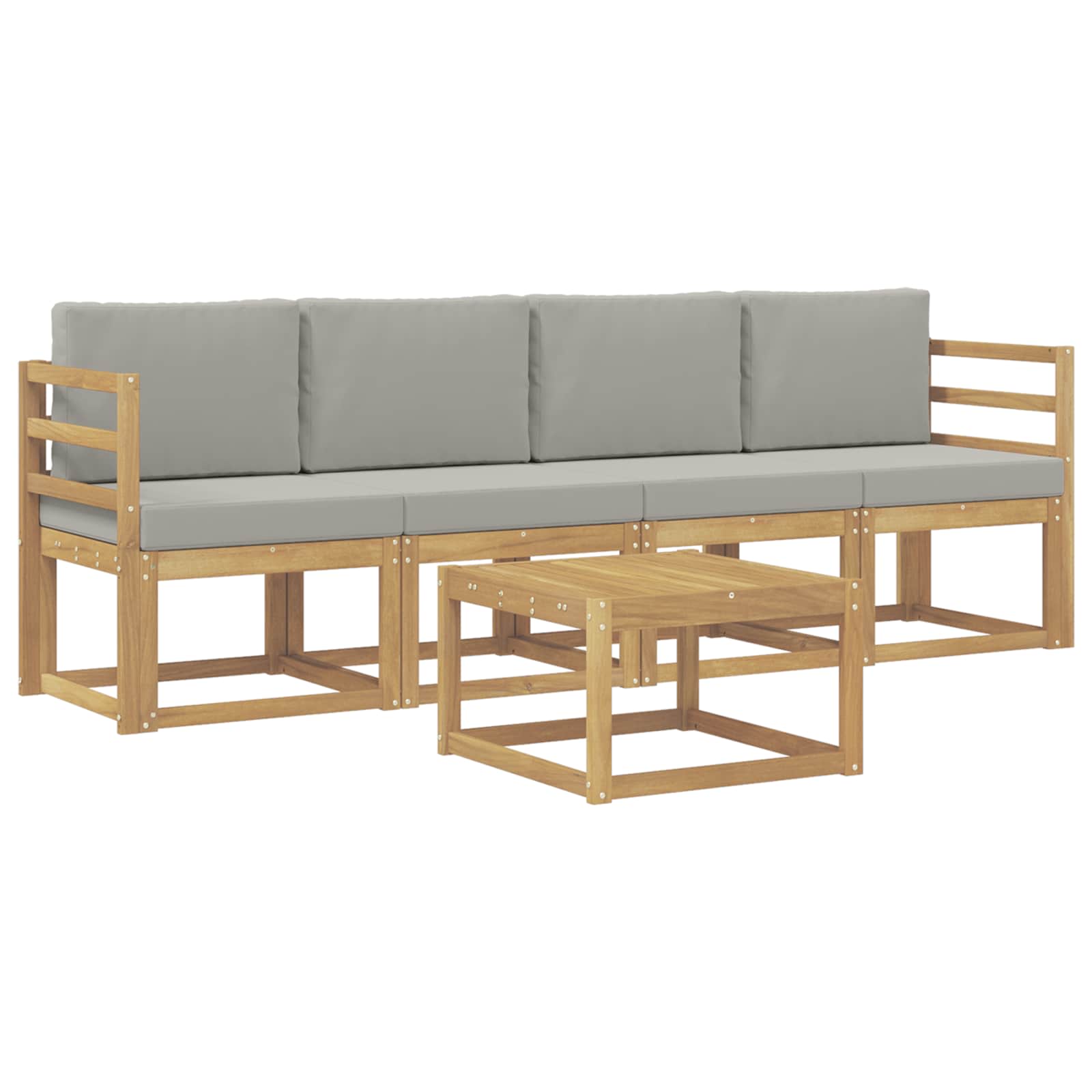 Set vanjskih sofa 5 pcs Bijela i svjetlosiva 59 x 59 x 37 cm