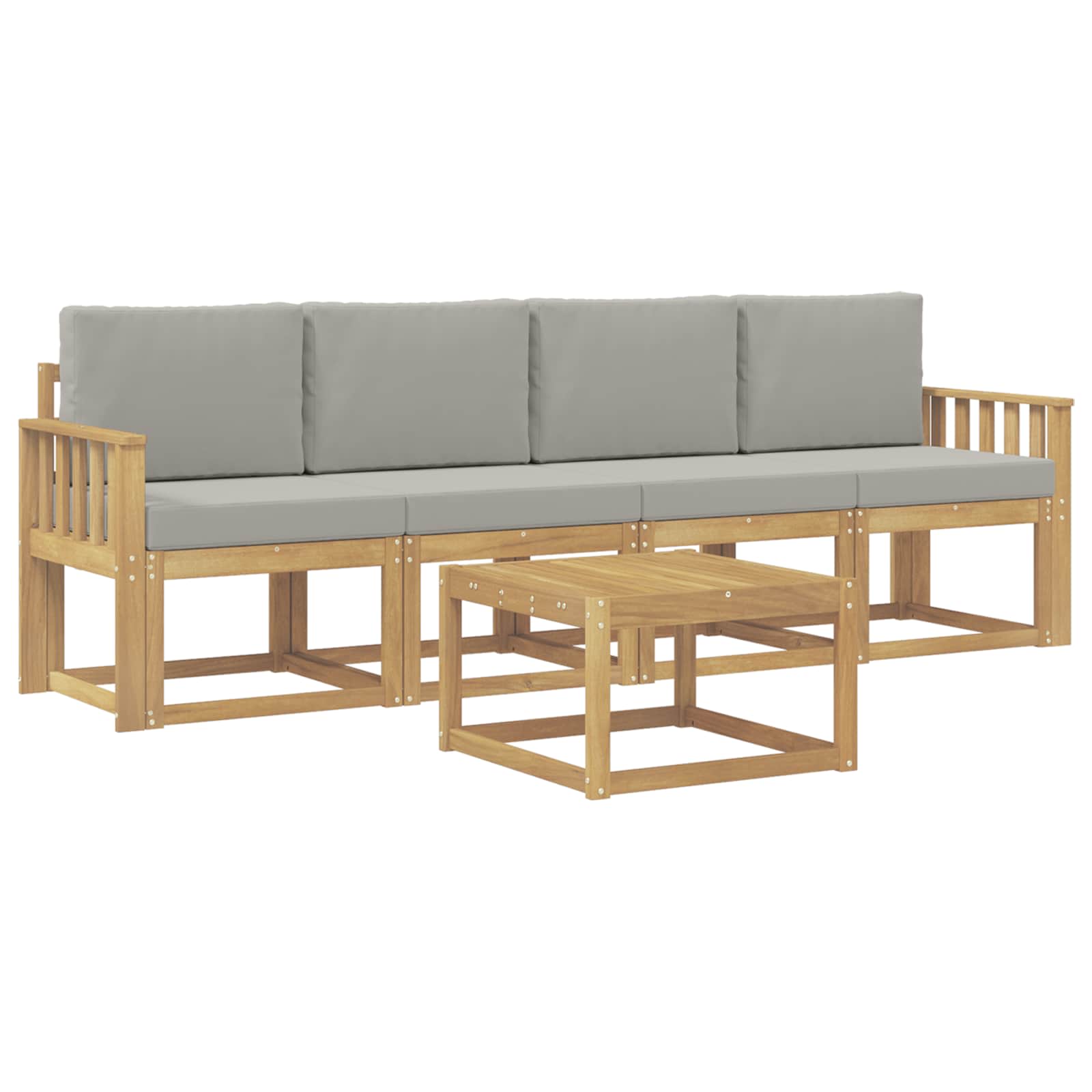 Set vanjskih sofa 5 pcs Bijela i svjetlosiva 59 x 59 x 37 cm