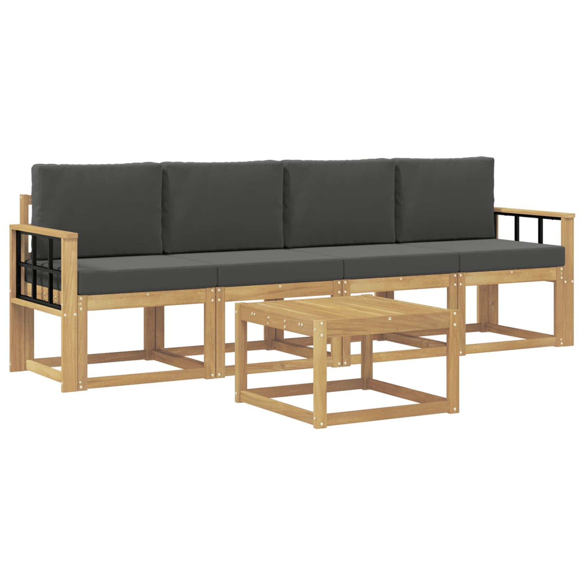 Set vanjskih sofa s jastukom 5 pcs Bijela i antracit