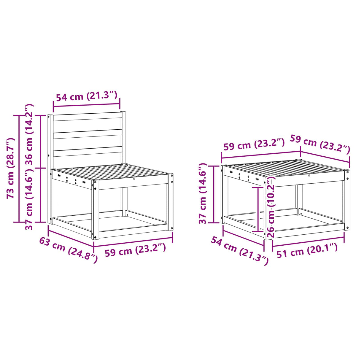 Set vanjskih sofa 5 kom. Bijela Čvrsto drvo akacije