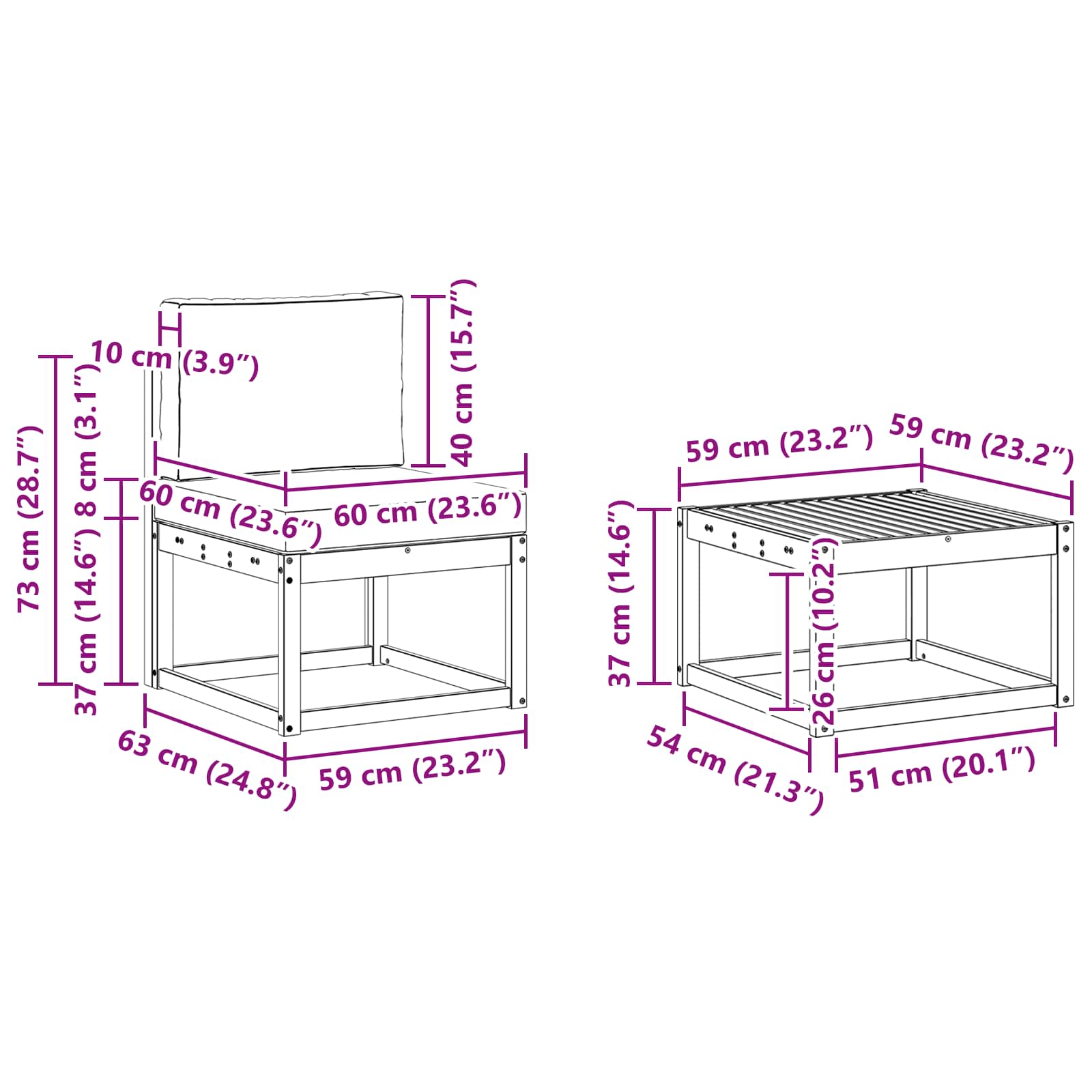 Set vanjskih sofa s jastukom 5 pcs Bijela i krem