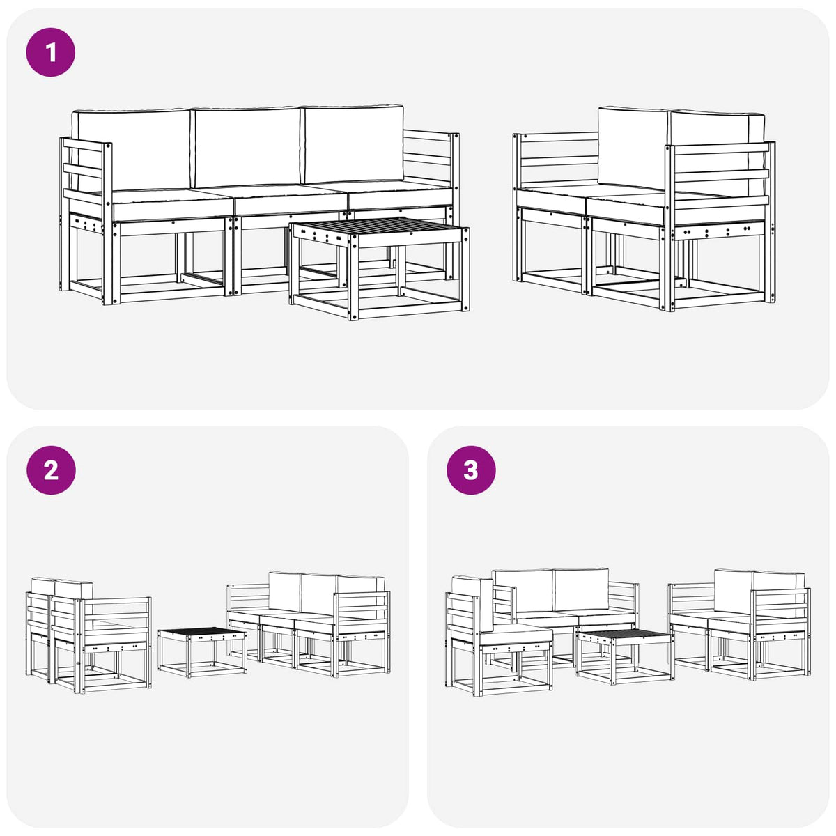 Set vanjskih sofa 6 pcs