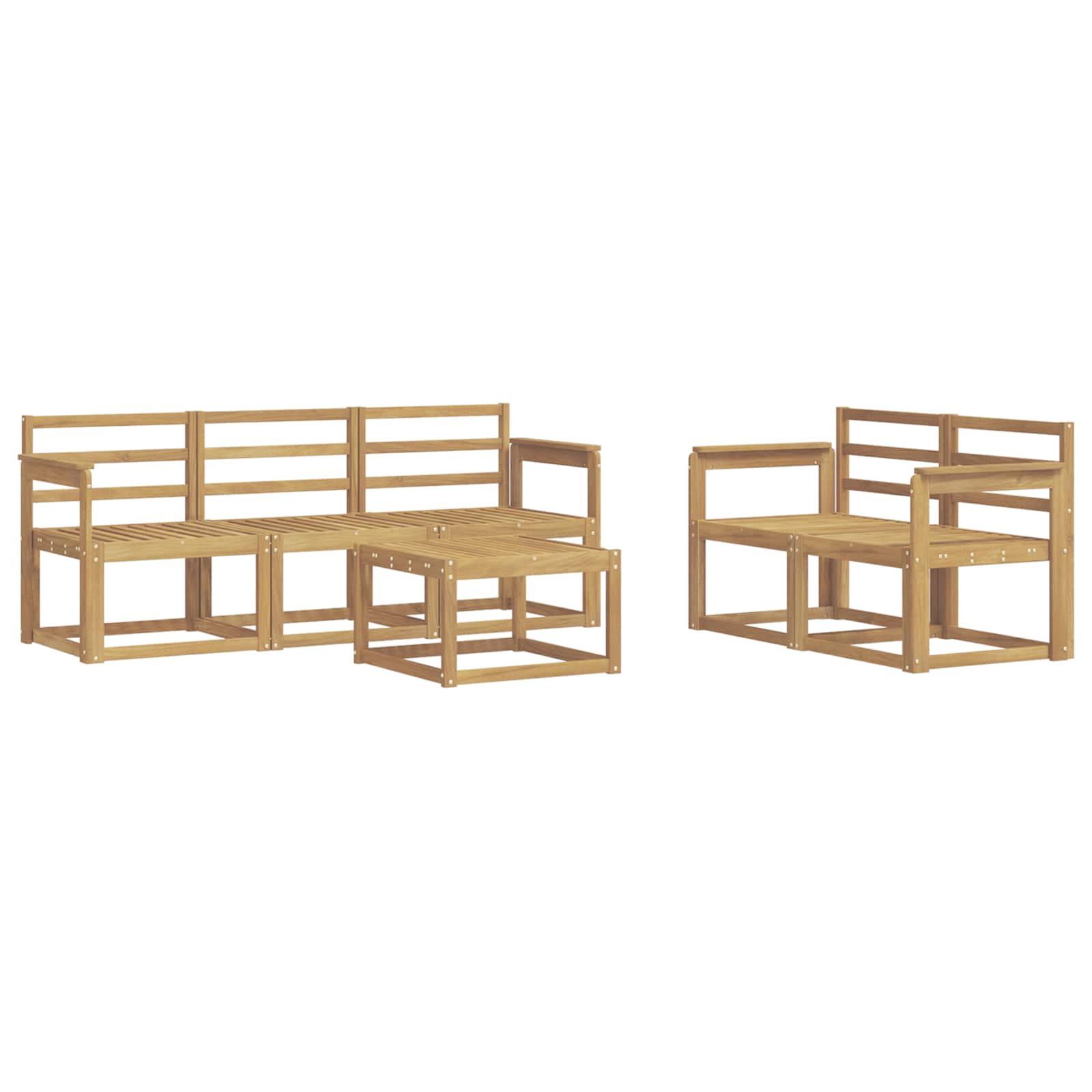 Set vanjskih sofa 6 pcs Bijela 59 x 59 x 37 cm