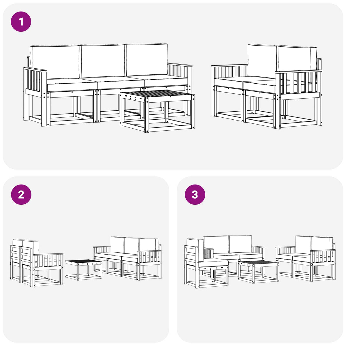 Set vanjskih sofa 6 pcs