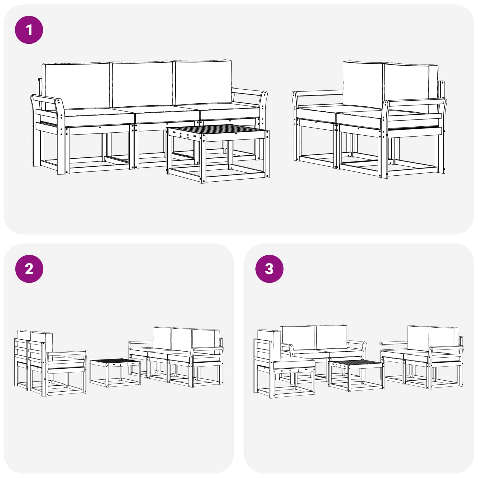 Set vanjskih sofa 6 pcs