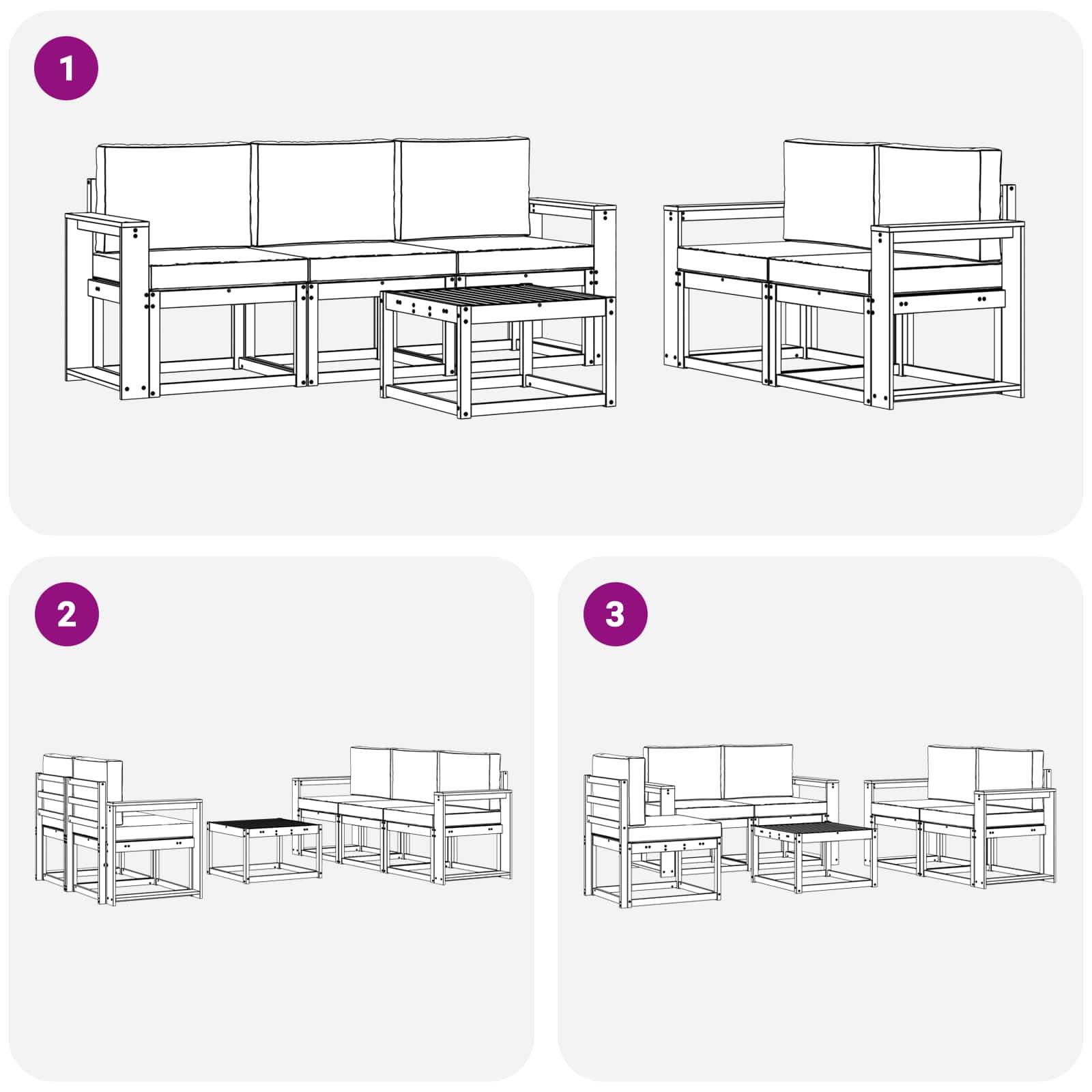 Set vanjskih sofa 6 pcs