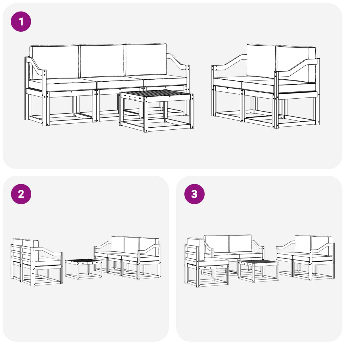 Set vanjskih sofa 6 pcs