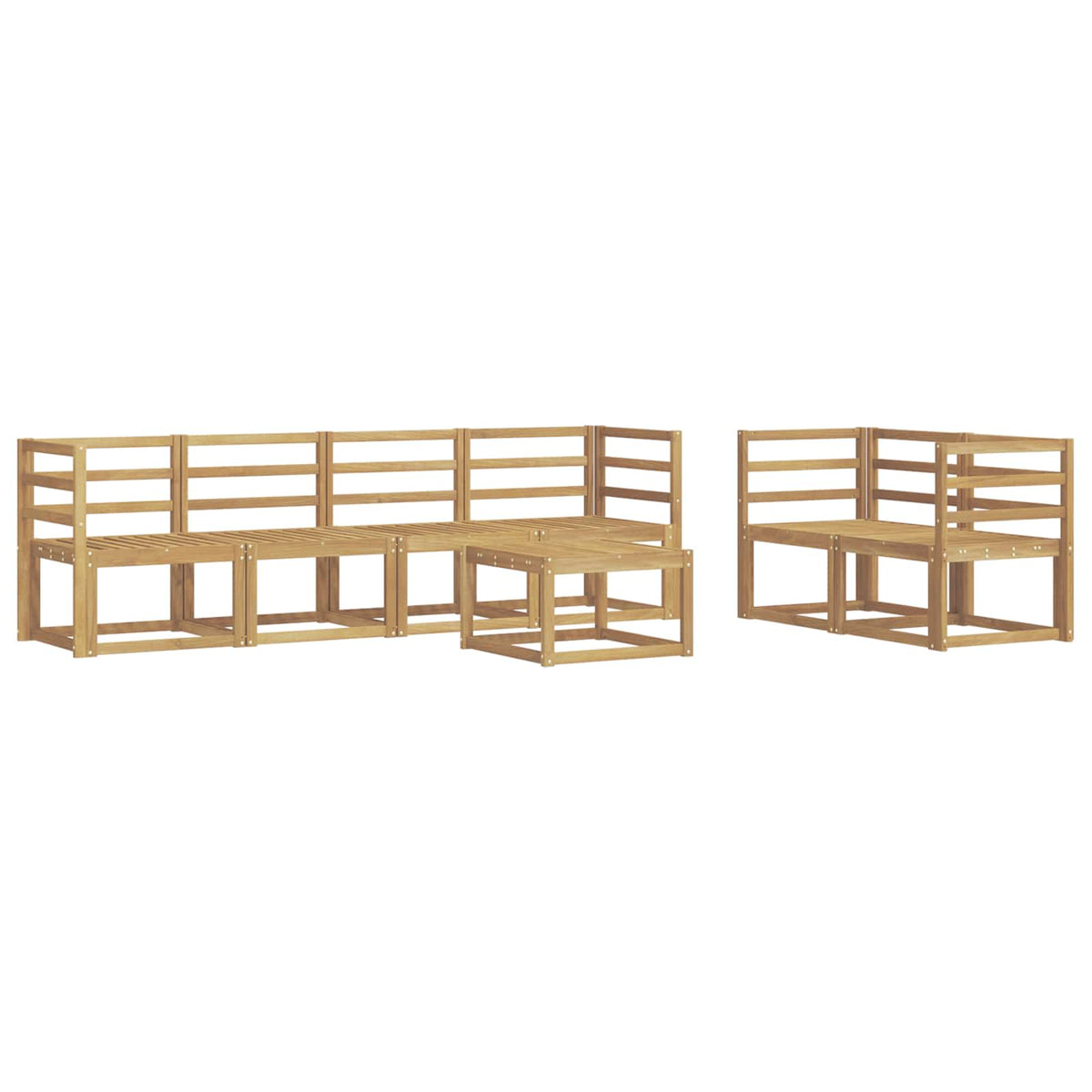 Set vanjskih sofa 7 pcs Bijela 59 x 59 x 37 cm