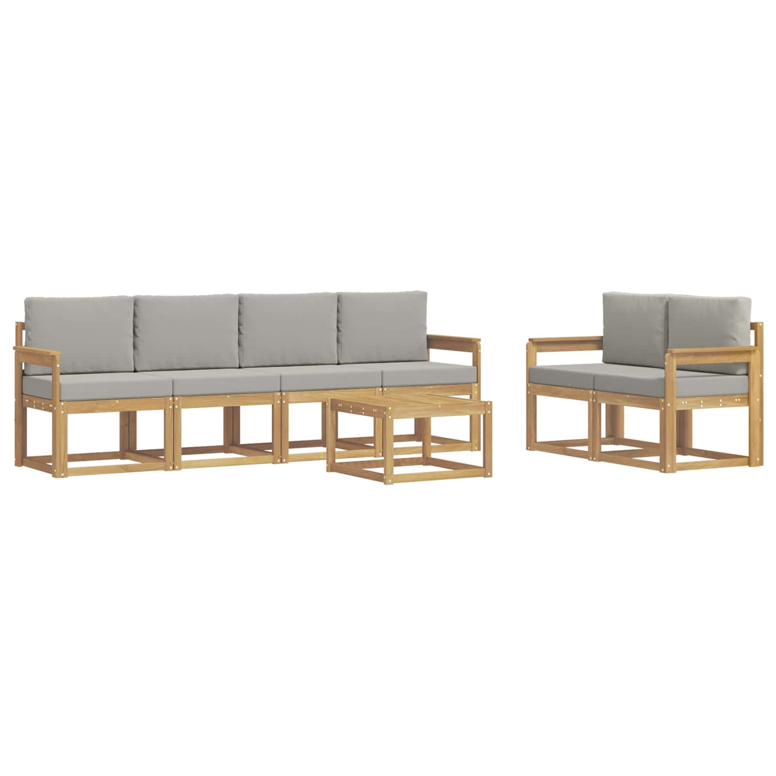 Set vanjskih sofa 7 pcs Bijela i svjetlosiva 59 x 59 x 37 cm
