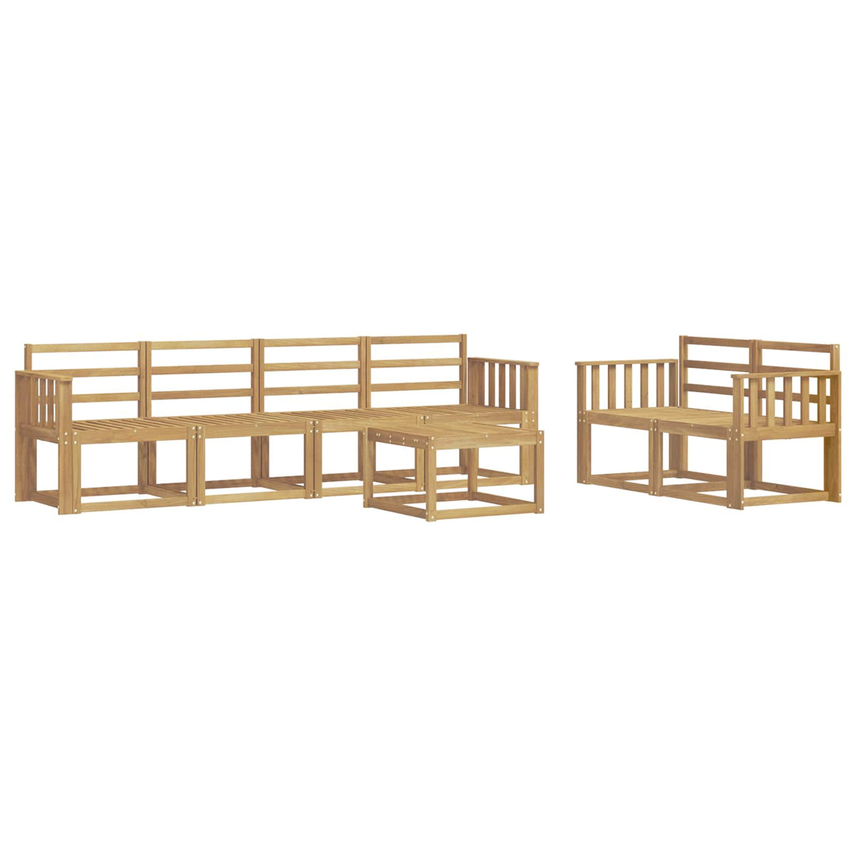 Set vanjskih sofa 7 pcs Bijela 59 x 59 x 37 cm