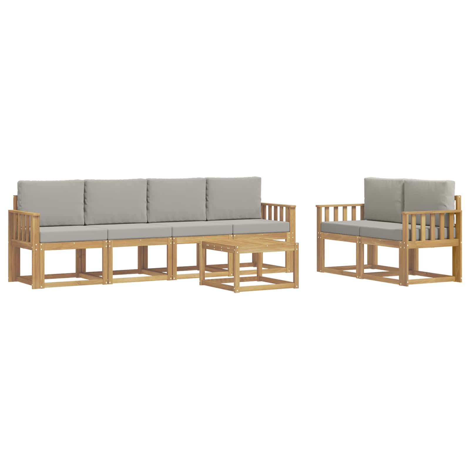 Set vanjskih sofa 7 pcs Bijela i svjetlosiva 59 x 59 x 37 cm