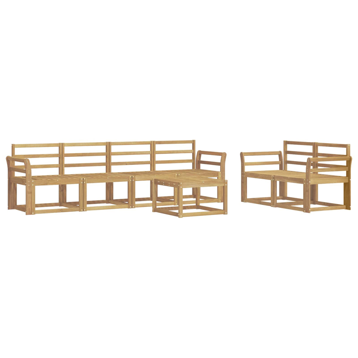 Set vanjskih sofa 7 pcs Bijela 59 x 59 x 37 cm