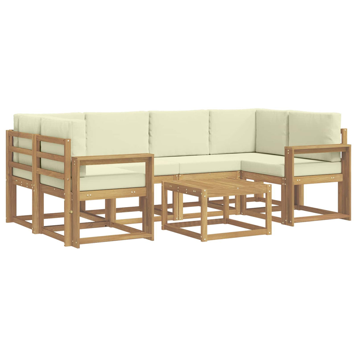 Set vanjskih sofa 7 kom. Bijela i krem