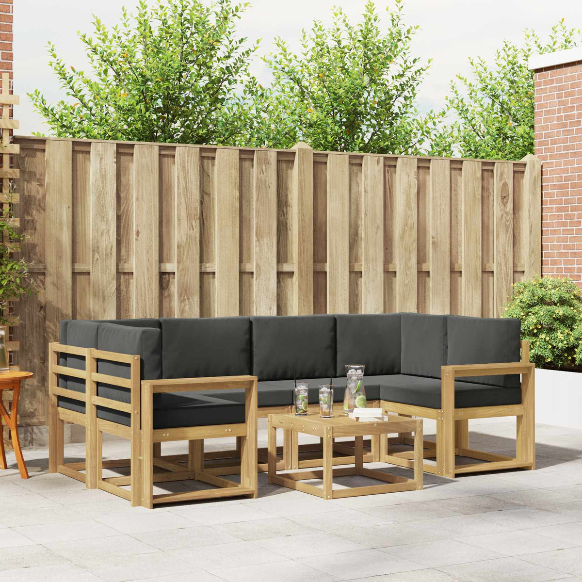 Set vanjskih sofa 7 kom. Bijela i antracit
