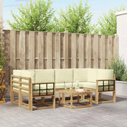 Set vanjskih sofa 7 kom. Bijela i krem