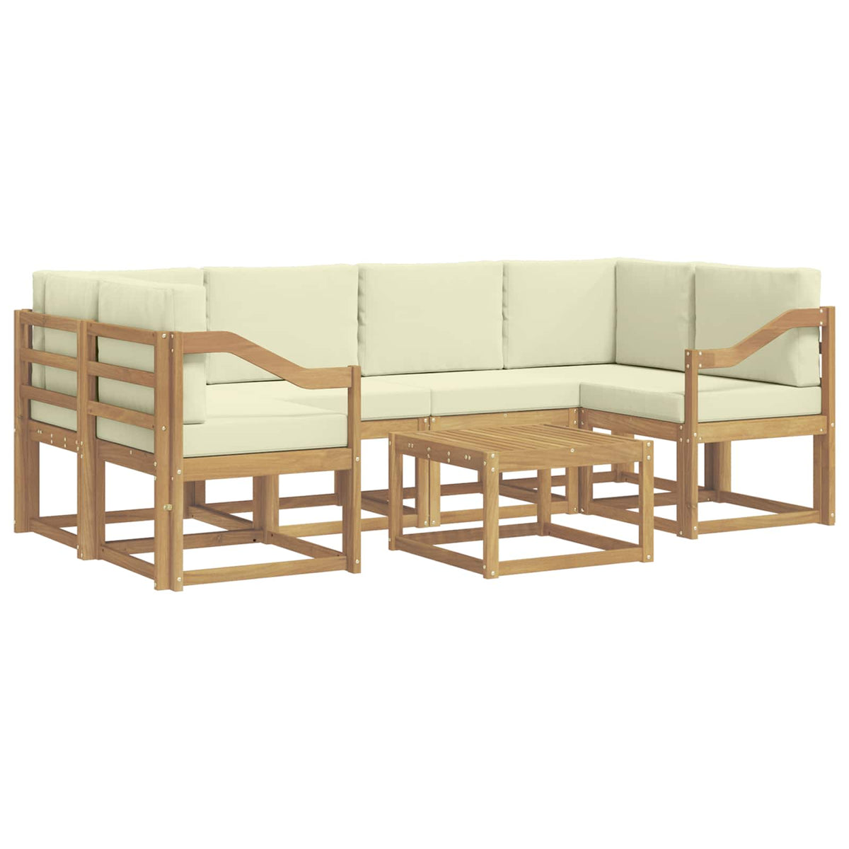 Set vanjskih sofa 7 kom. Bijela i krem