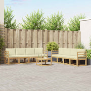 Set vanjskih sofa 9 kom. Bijela i krem