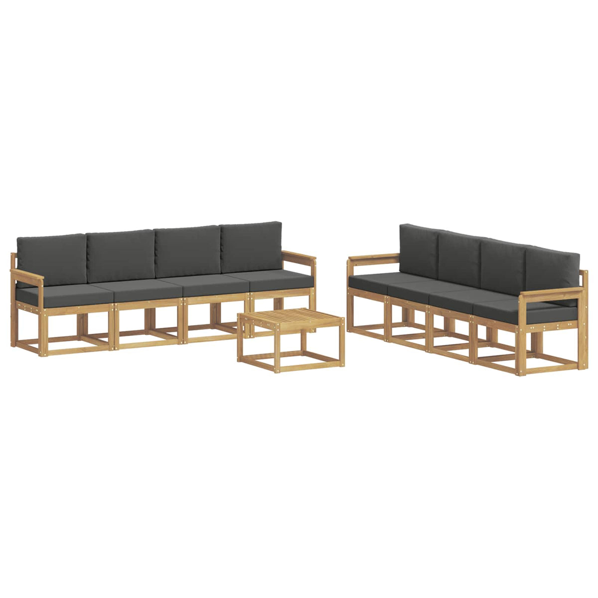 Set vanjskih sofa s jastukom 9 pcs Bijela i antracit