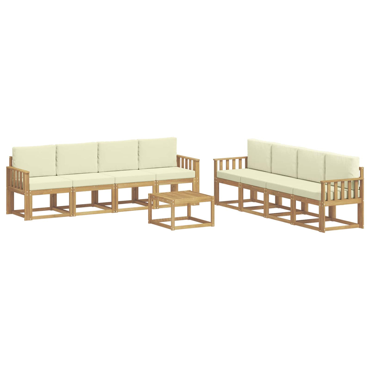 Set vanjskih sofa 9 kom. Bijela i krem