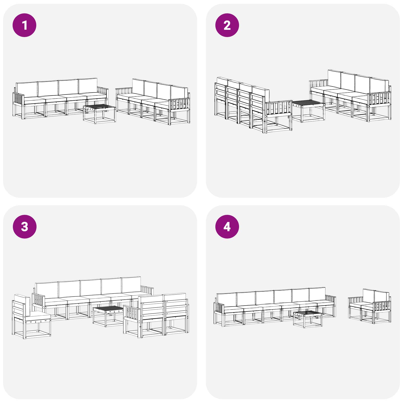 Set vanjskih sofa 9 kom. Bijela i bež