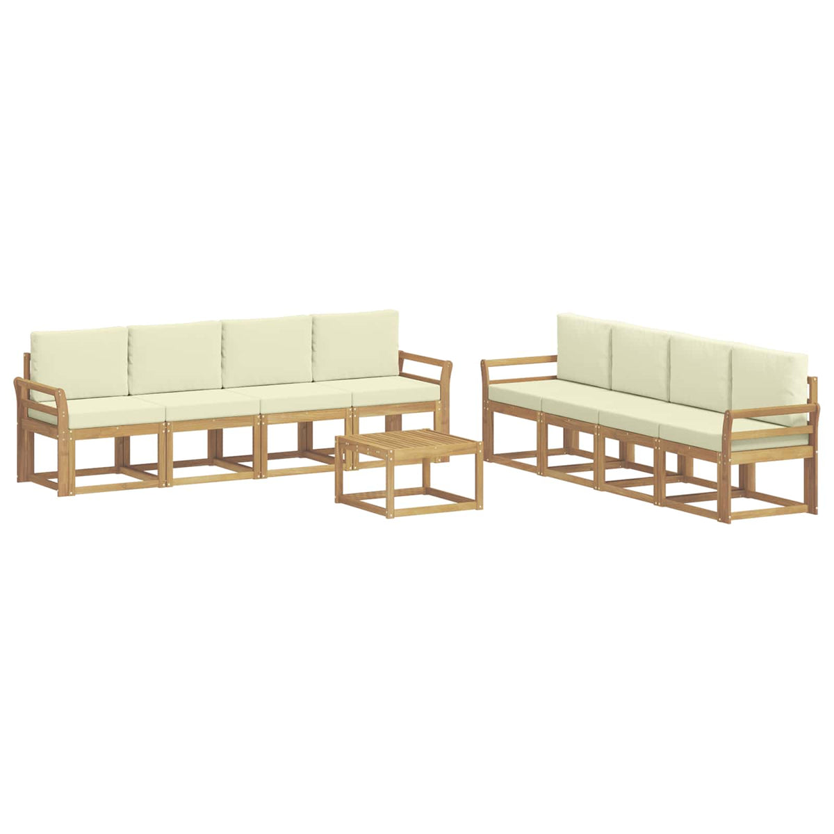 Set vanjskih sofa 9 kom. Bijela i krem