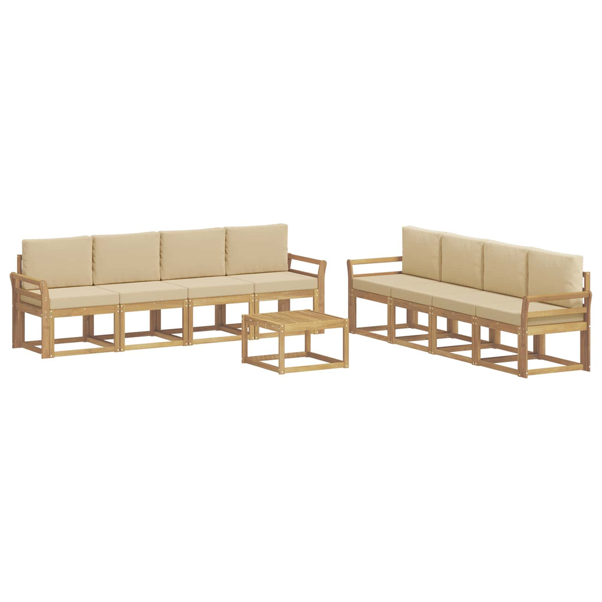 Set vanjskih sofa 9 kom. Bijela i bež