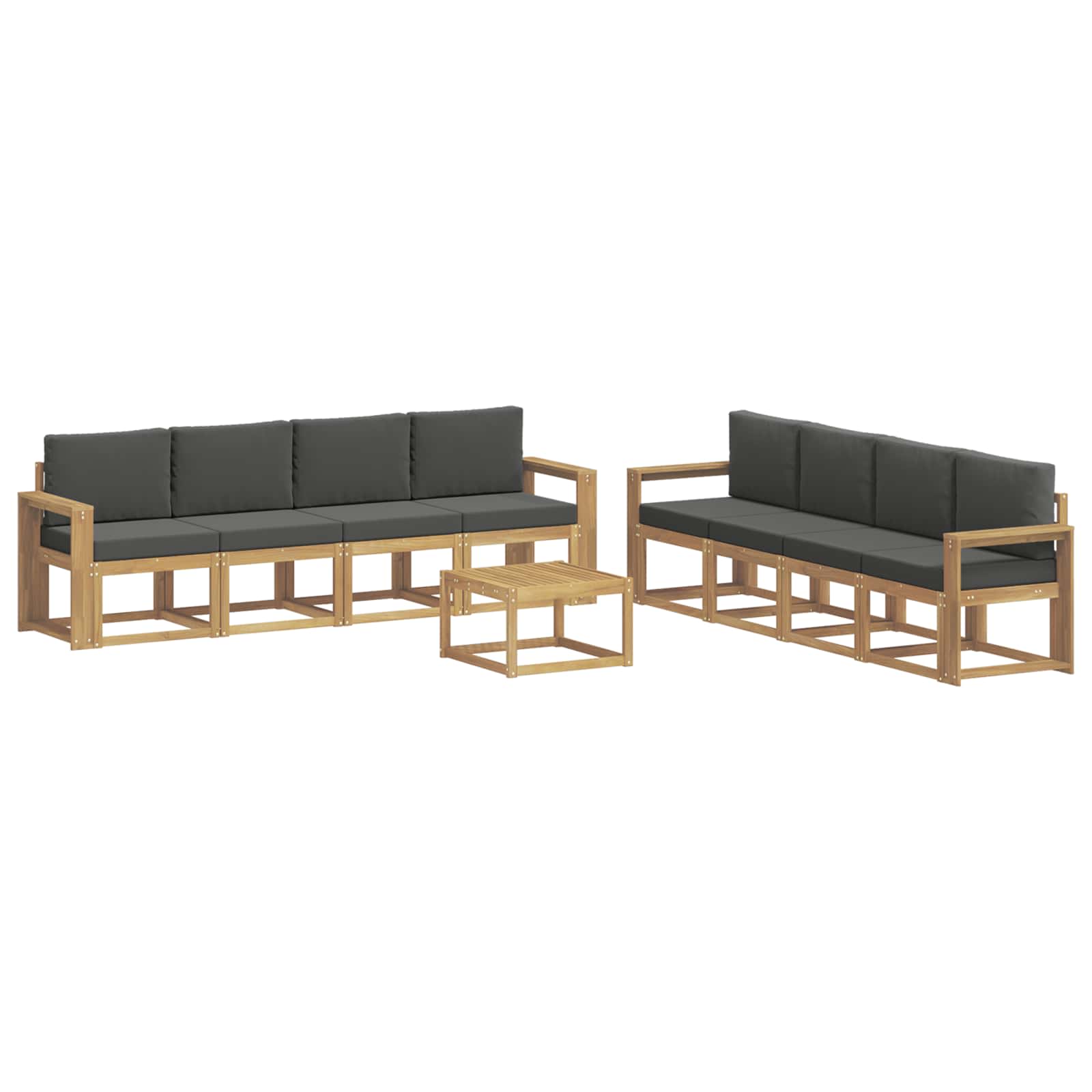 Set vanjskih sofa s jastukom 9 pcs Bijela i antracit