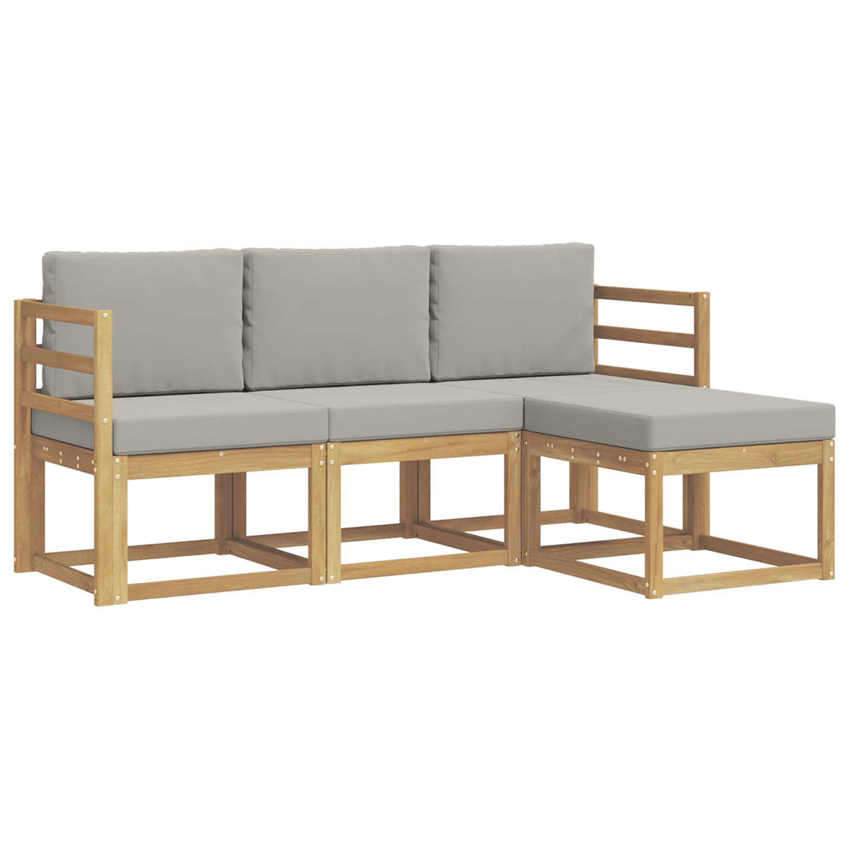 Set vanjskih sofa 4 pcs Bijela i svjetlosiva