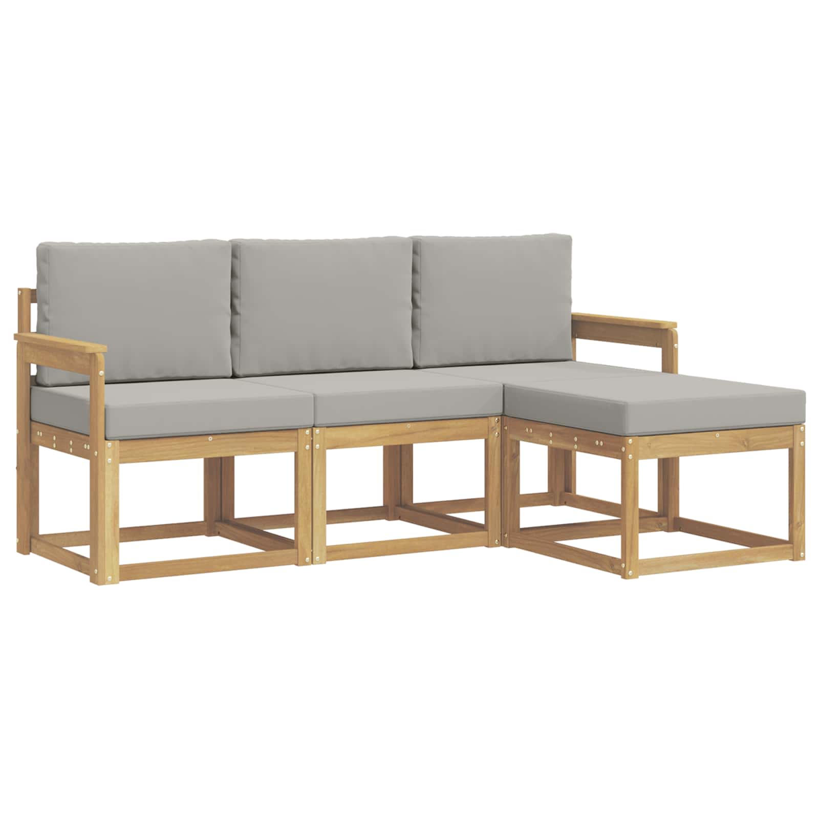 Set vanjskih sofa 4 pcs Bijela i svjetlosiva