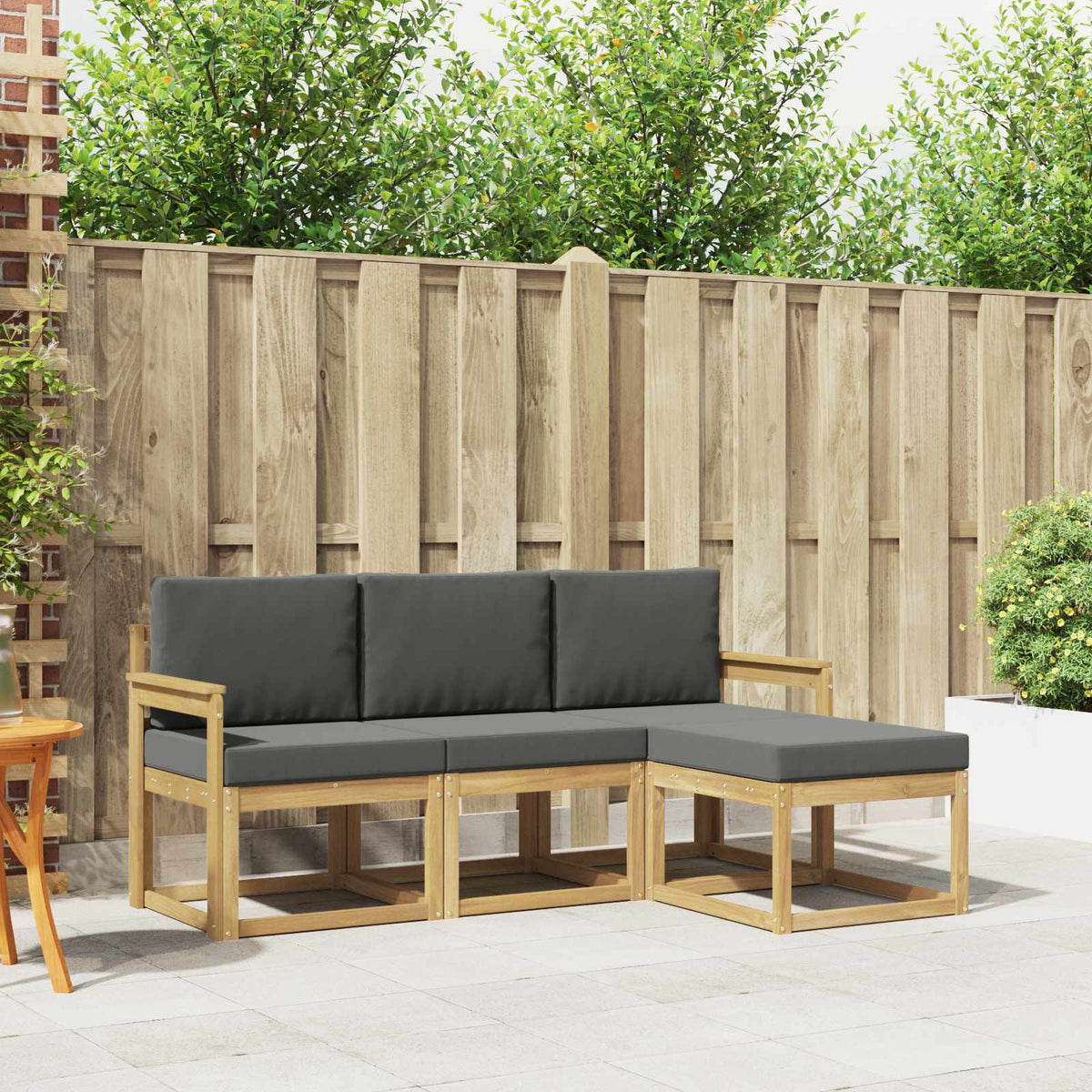Set vanjskih sofa s jastukom 4 pcs Prirodna i krem