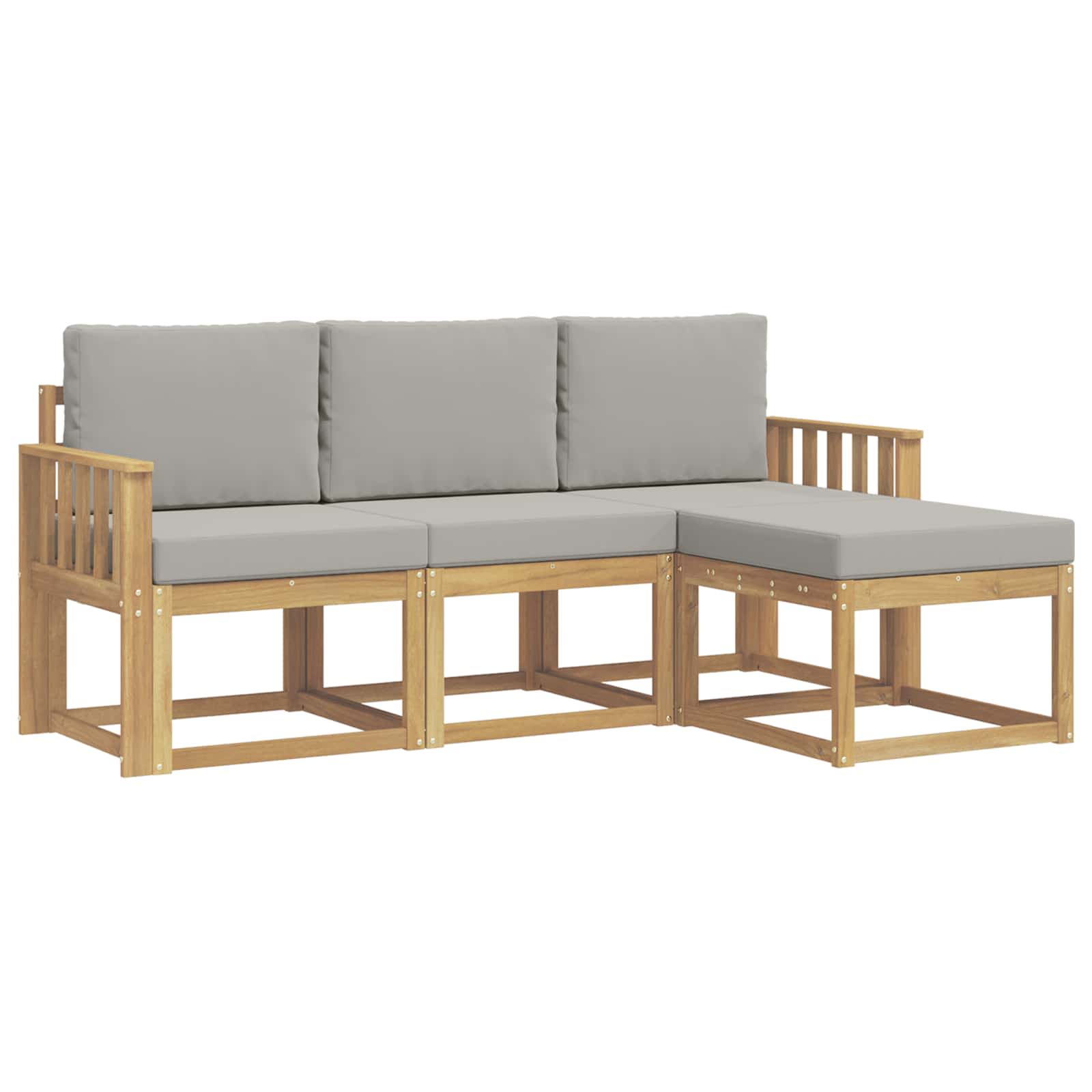 Set vanjskih sofa 4 pcs Bijela i svjetlosiva