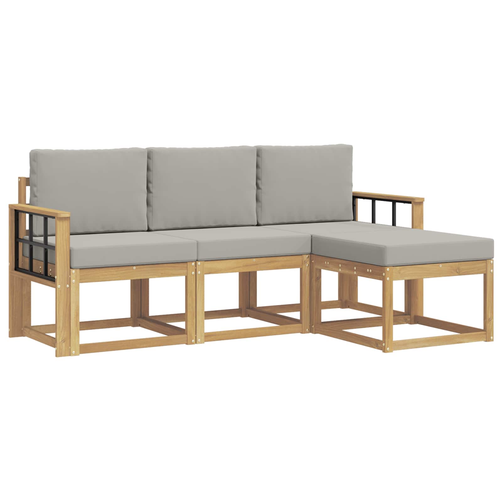 Set vanjskih sofa 4 pcs Bijela i svjetlosiva