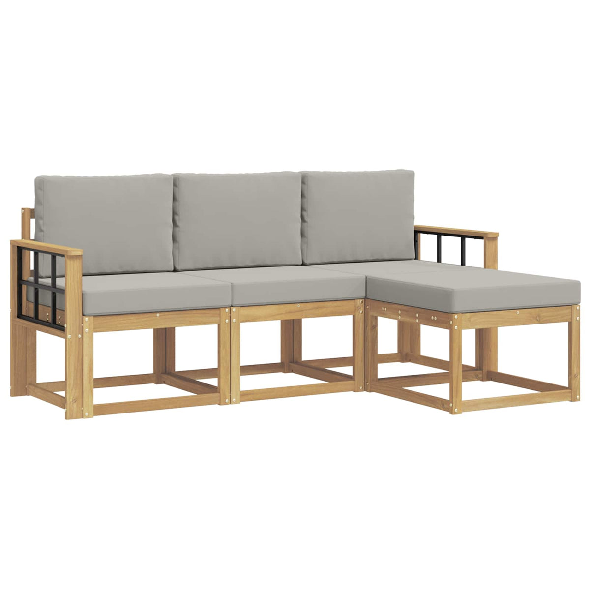 Set vanjskih sofa 4 pcs Bijela i svjetlosiva