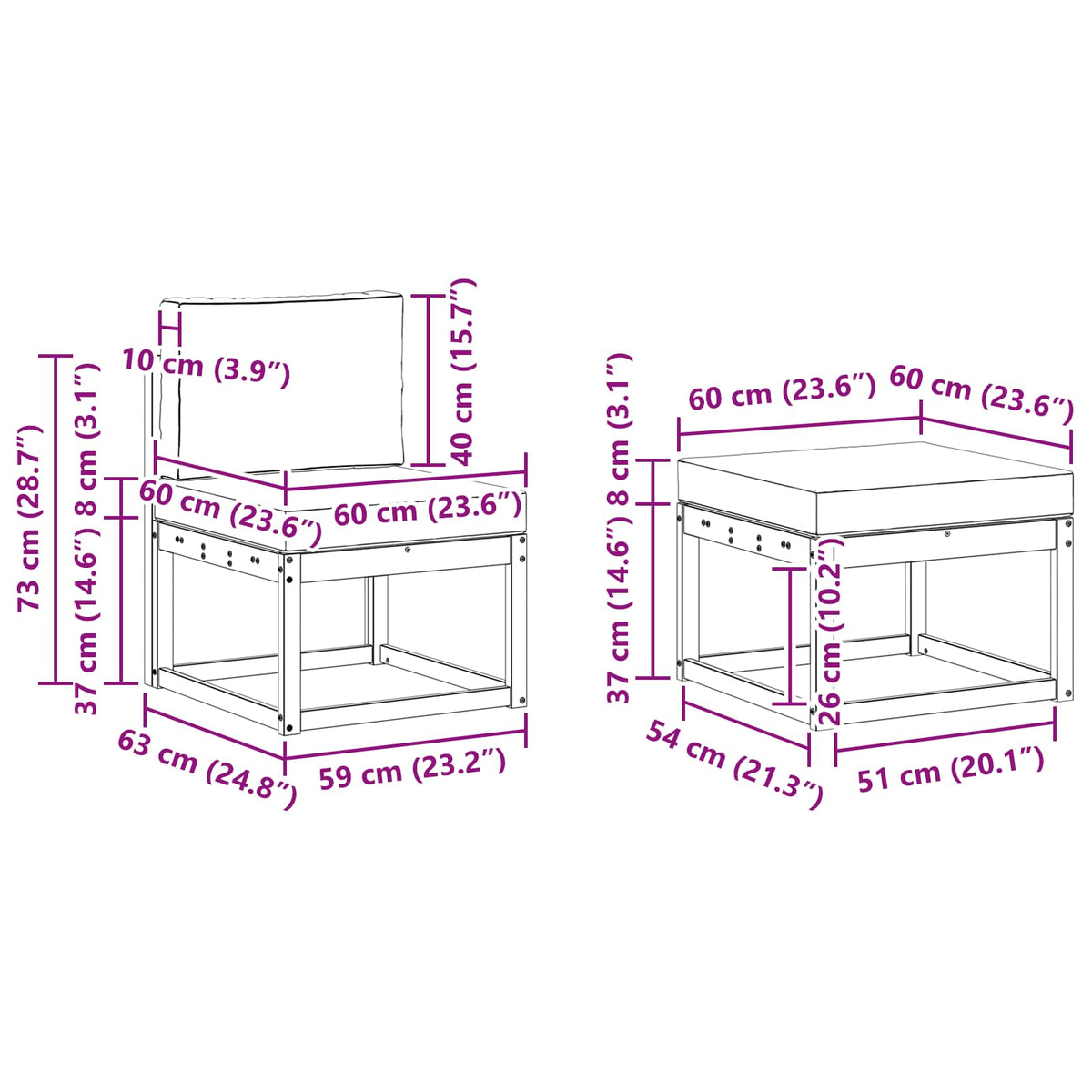 Set vanjskih sofa 4 kom.