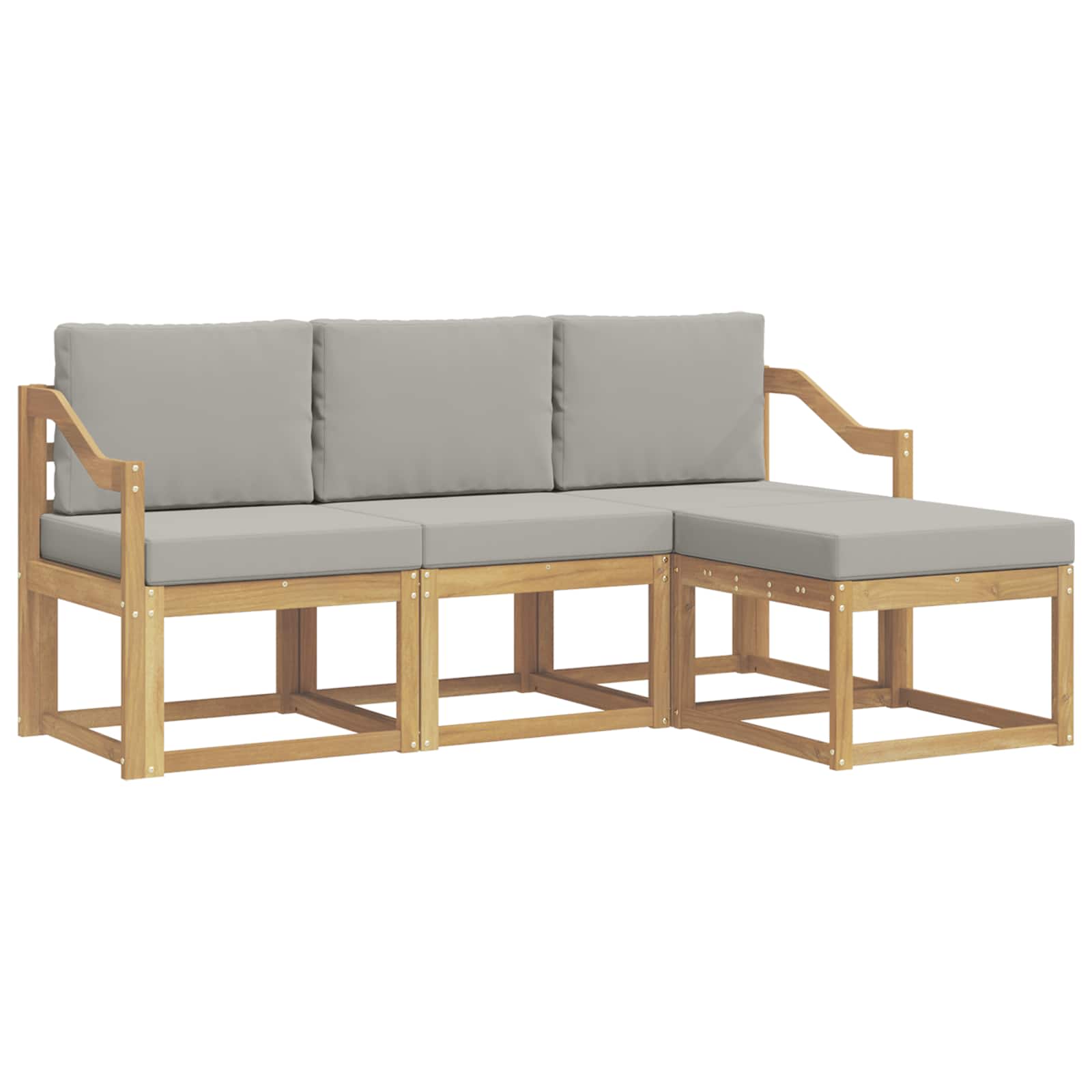 Set vanjskih sofa 4 pcs Bijela i svjetlosiva